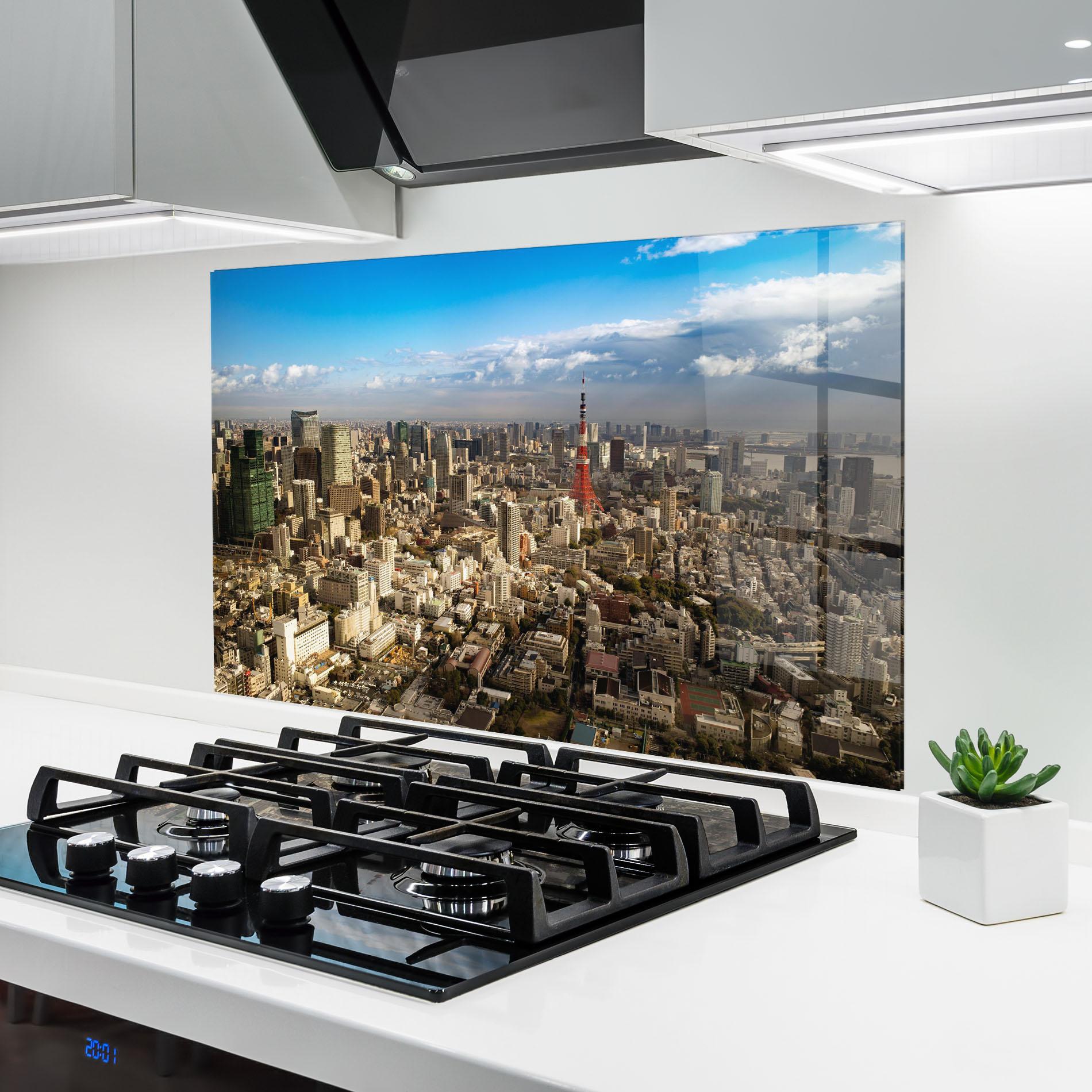Стъклен панел за кухня Tokyo Tower mockup 6