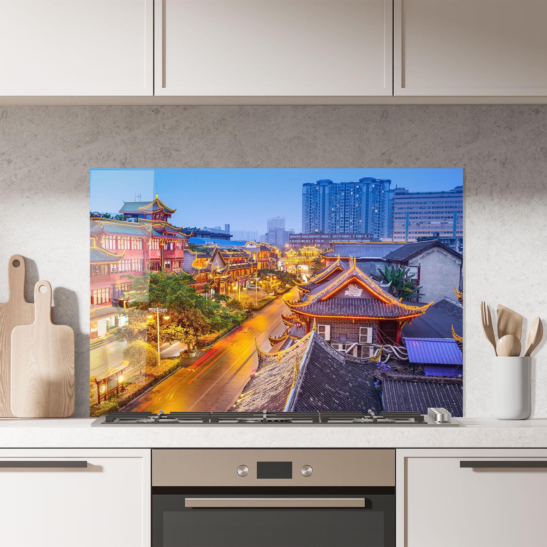 Стъклен панел за кухня Chengdu China mockup 7