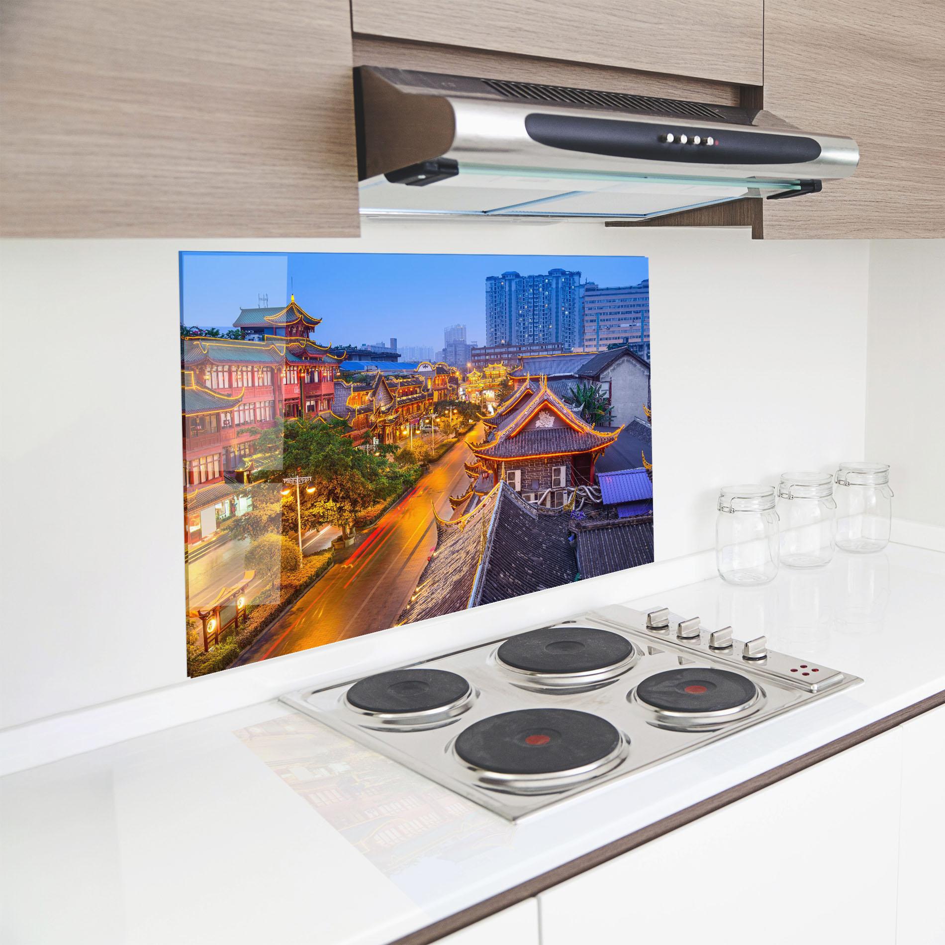 Стъклен панел за кухня Chengdu China mockup 8