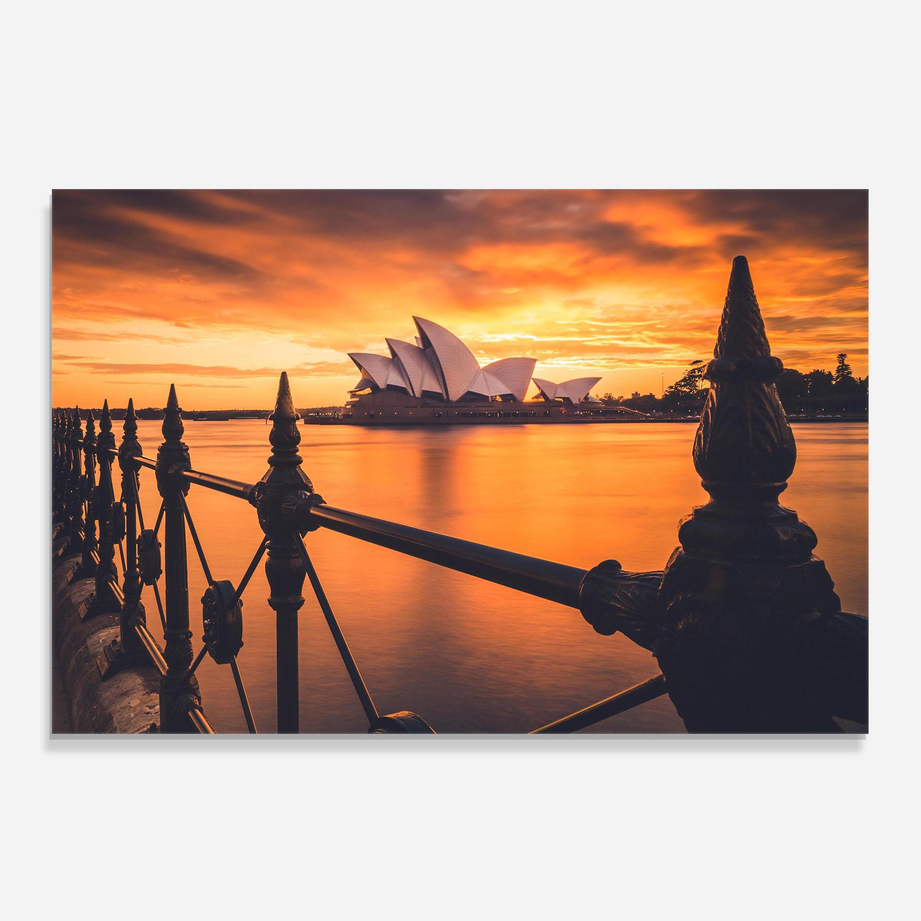 Стъклен панел за кухня Sydney Orange View mockup 0