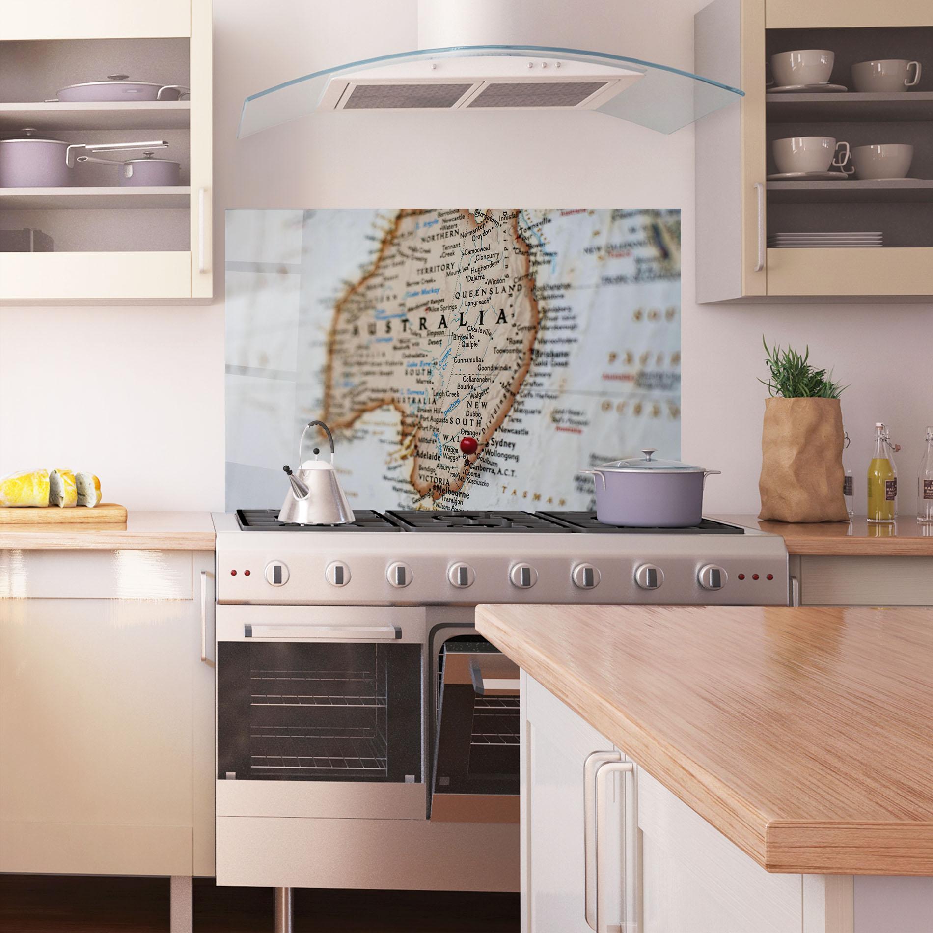 Стъклен панел за кухня Australia Map mockup 1