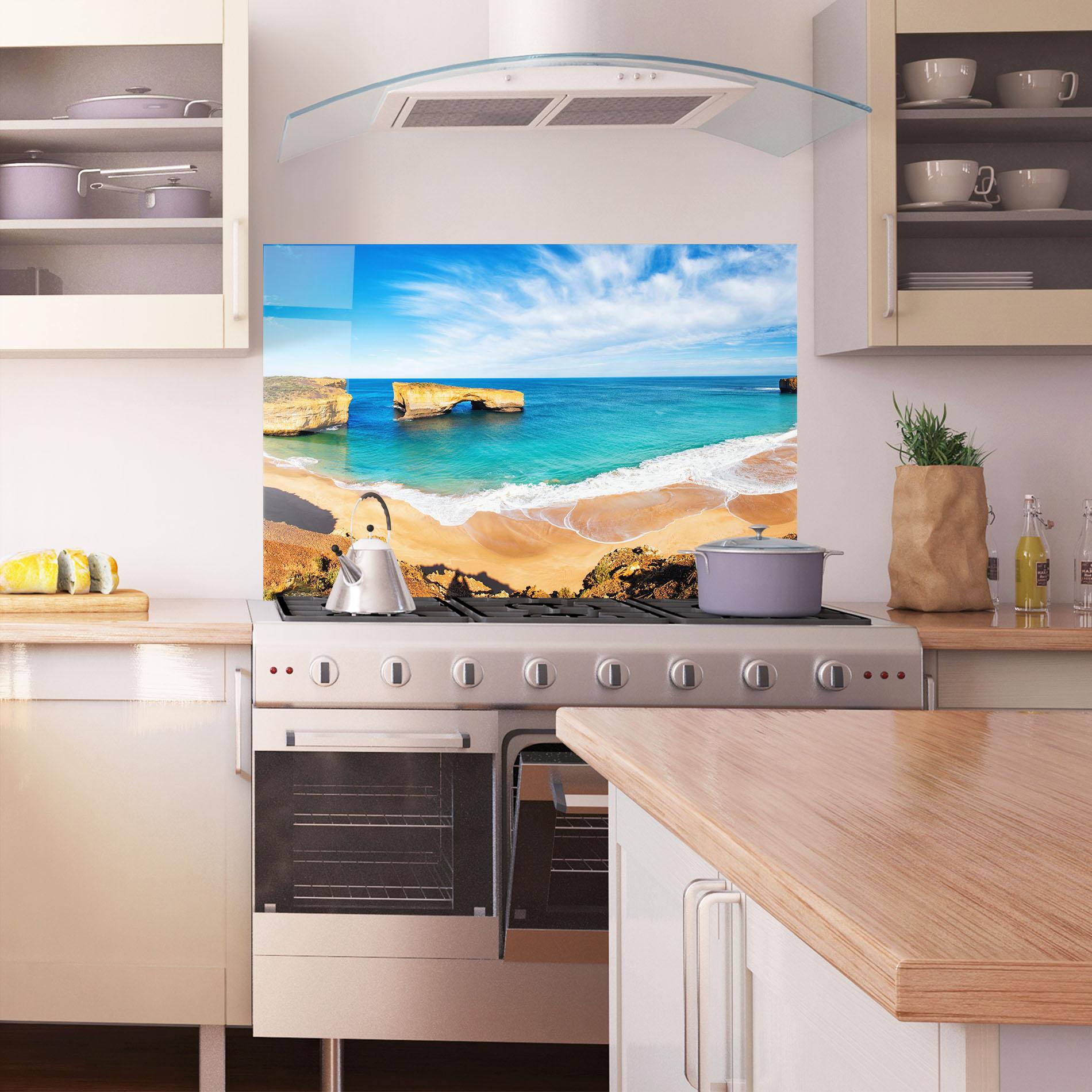 Стъклен панел за кухня Australian Island mockup 1