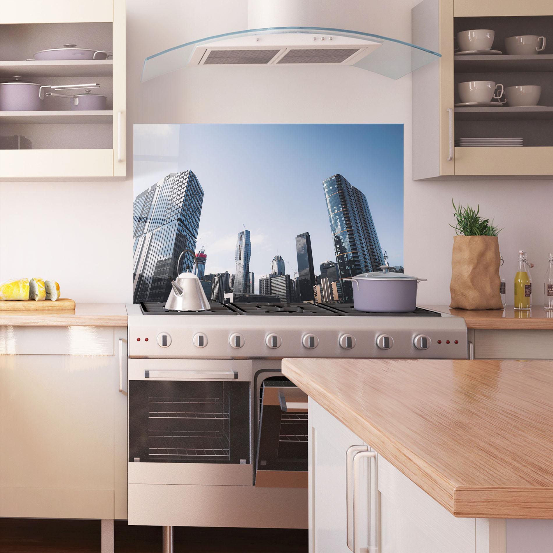 Стъклен панел за кухня Business Building mockup 1