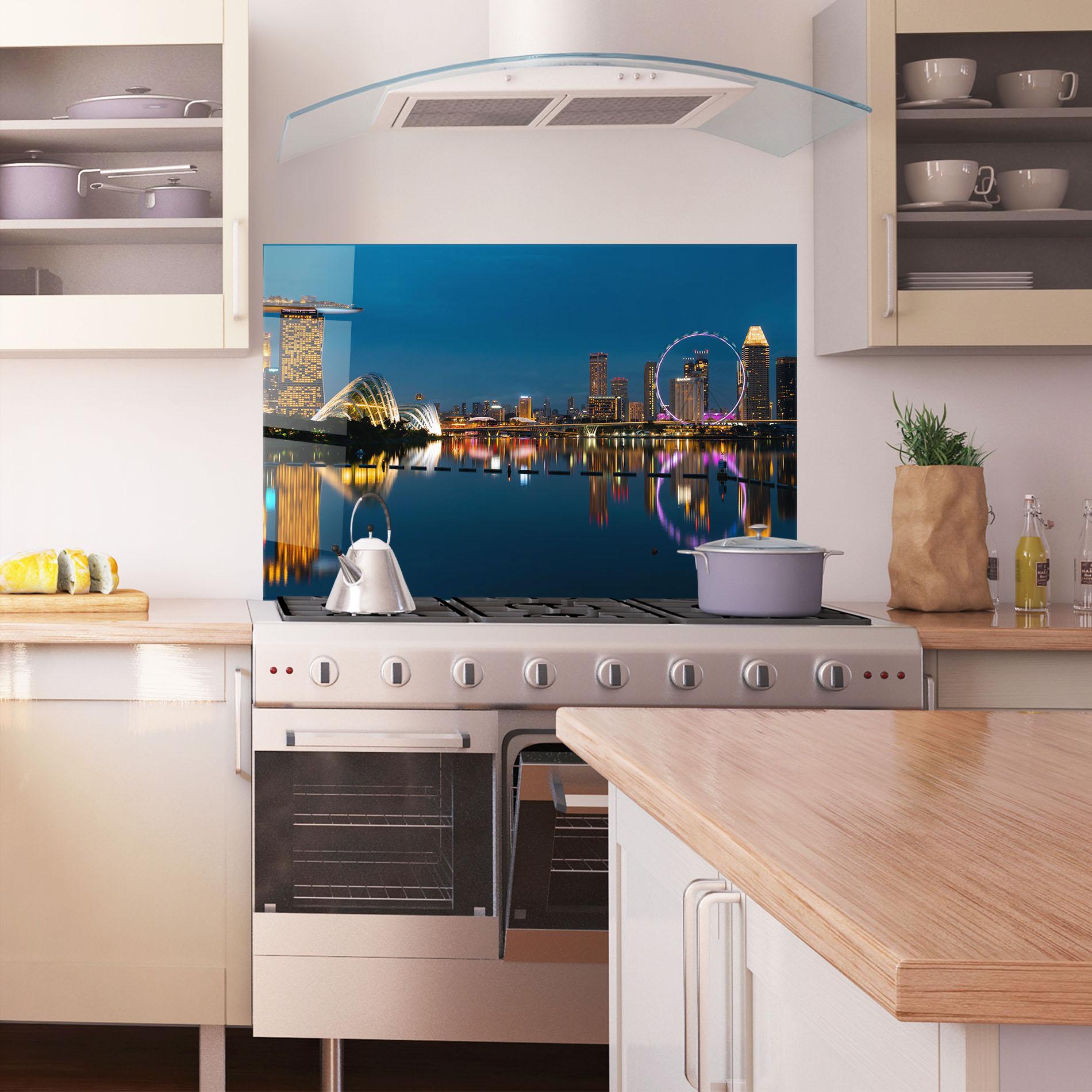 Стъклен панел за кухня Singapore City Skyline mockup 1