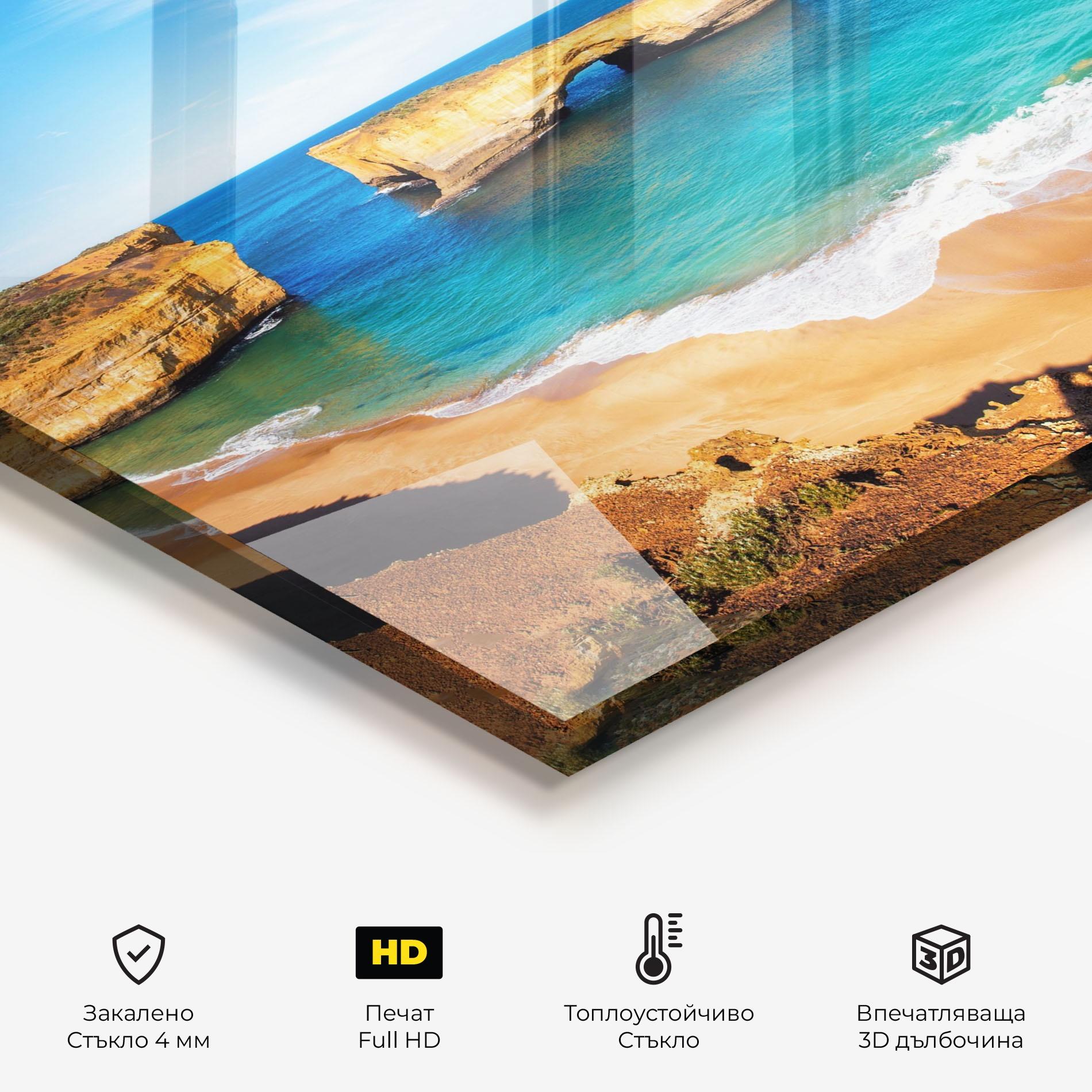 Стъклен панел за кухня Australian Island mockup 2