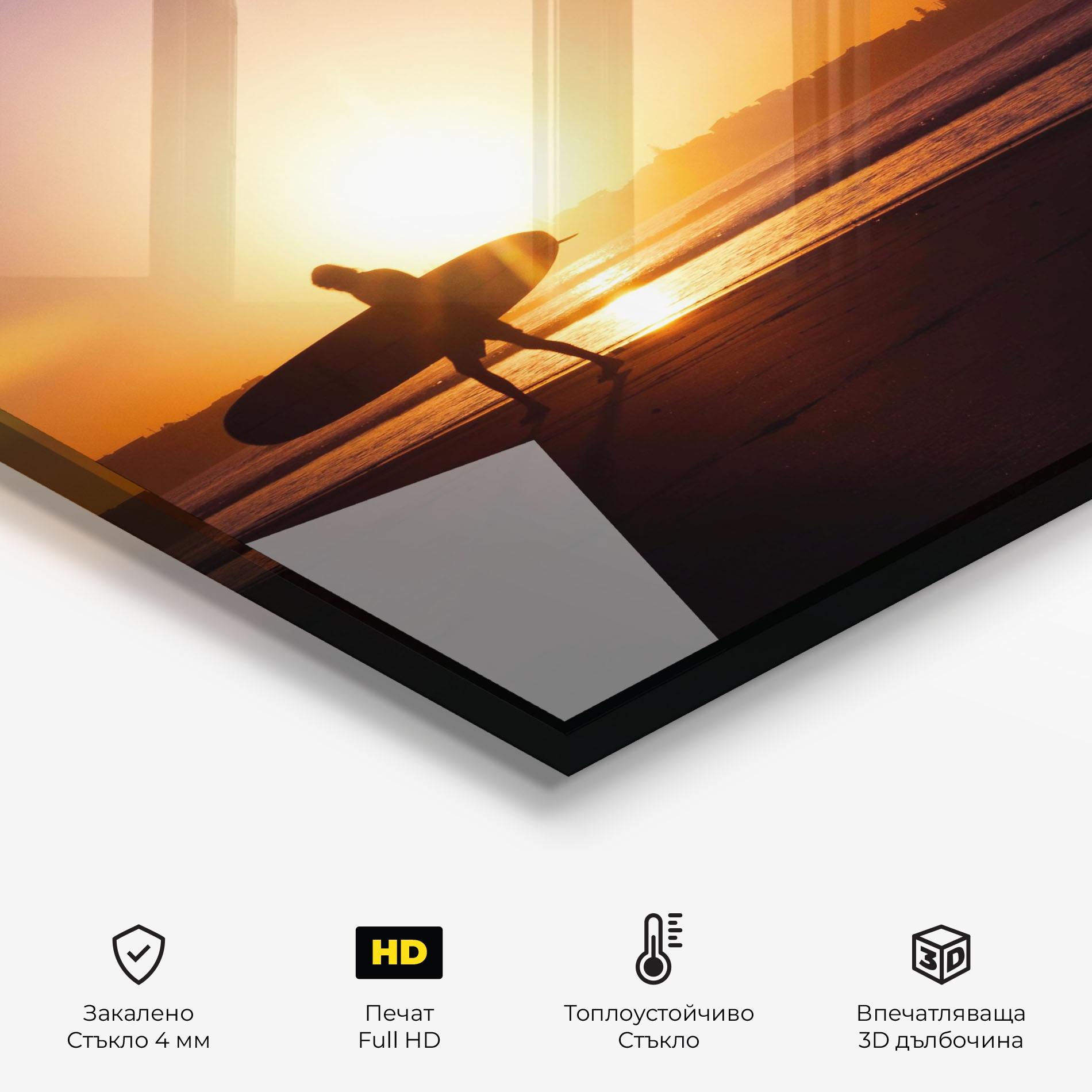 Стъклен панел за кухня Australian Sunset mockup 2