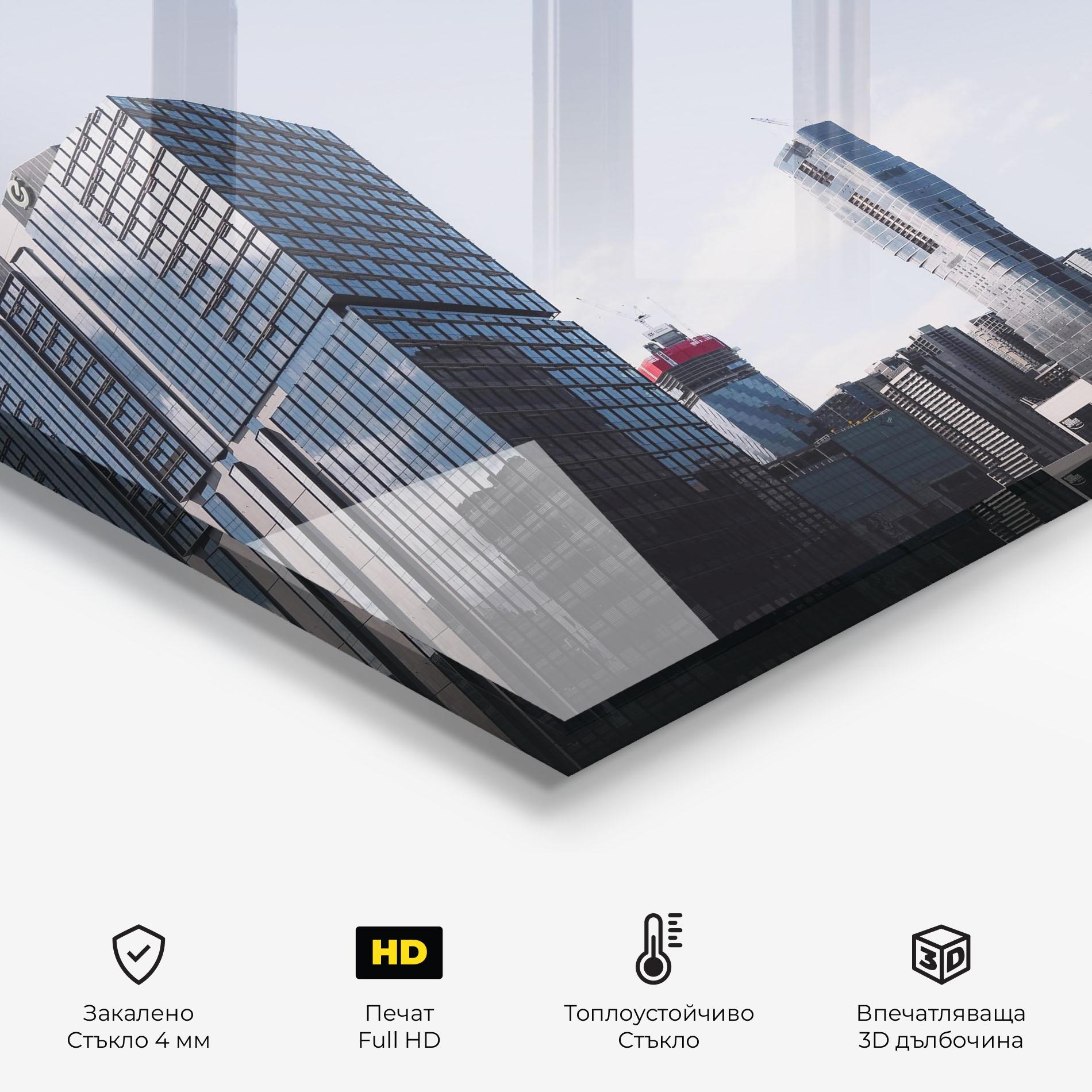 Стъклен панел за кухня Business Building mockup 2