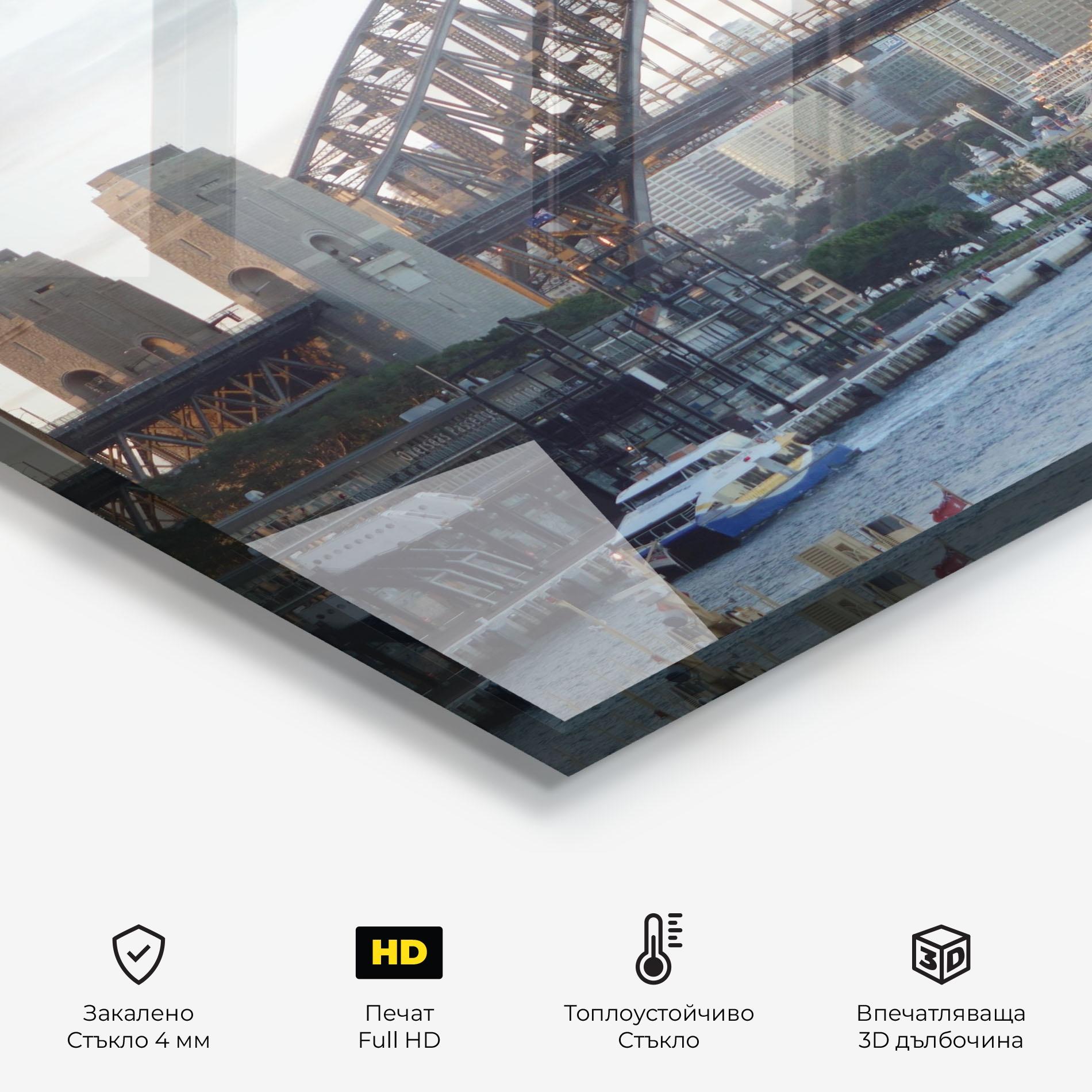 Стъклен панел за кухня Harbour Bridge View mockup 2