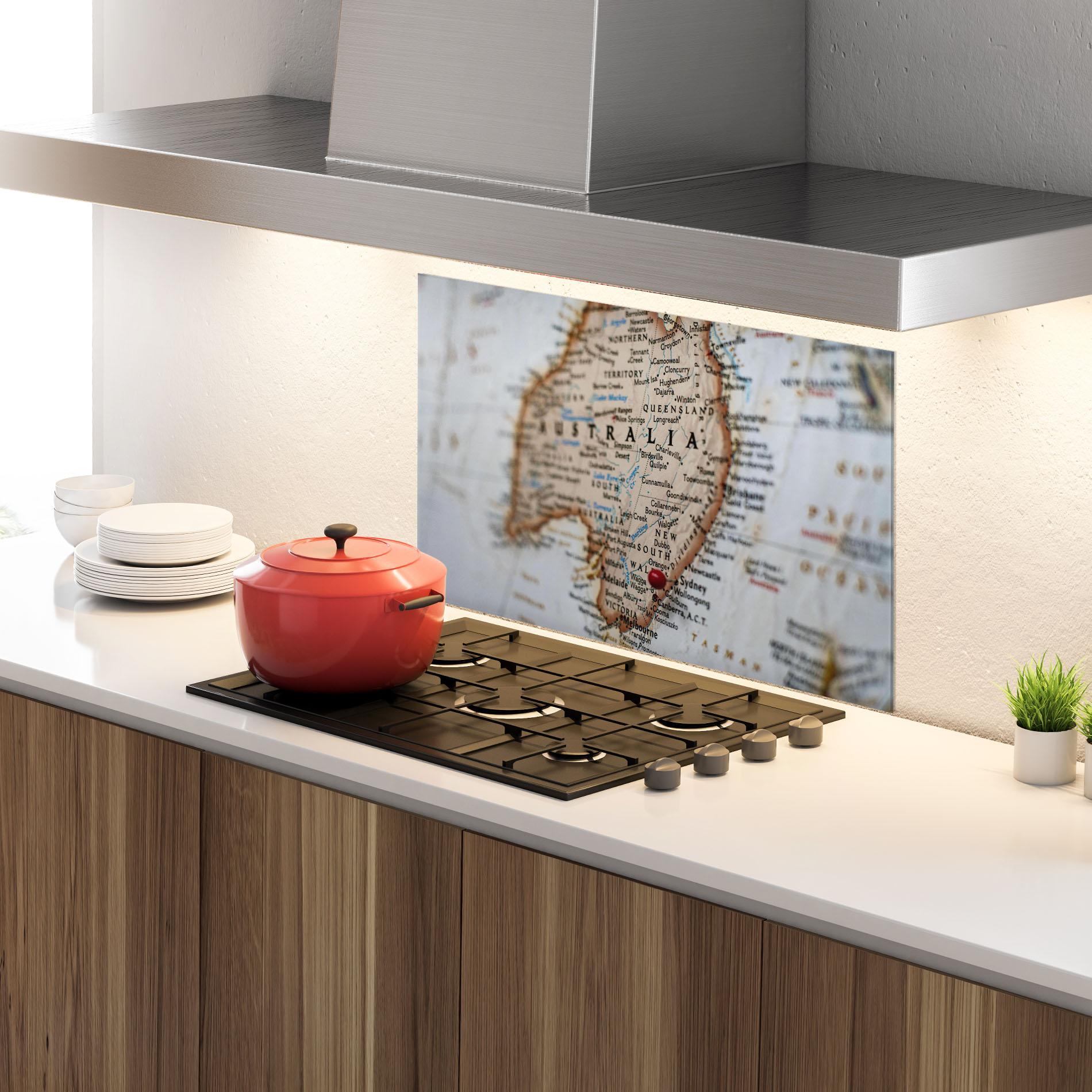 Стъклен панел за кухня Australia Map mockup 4
