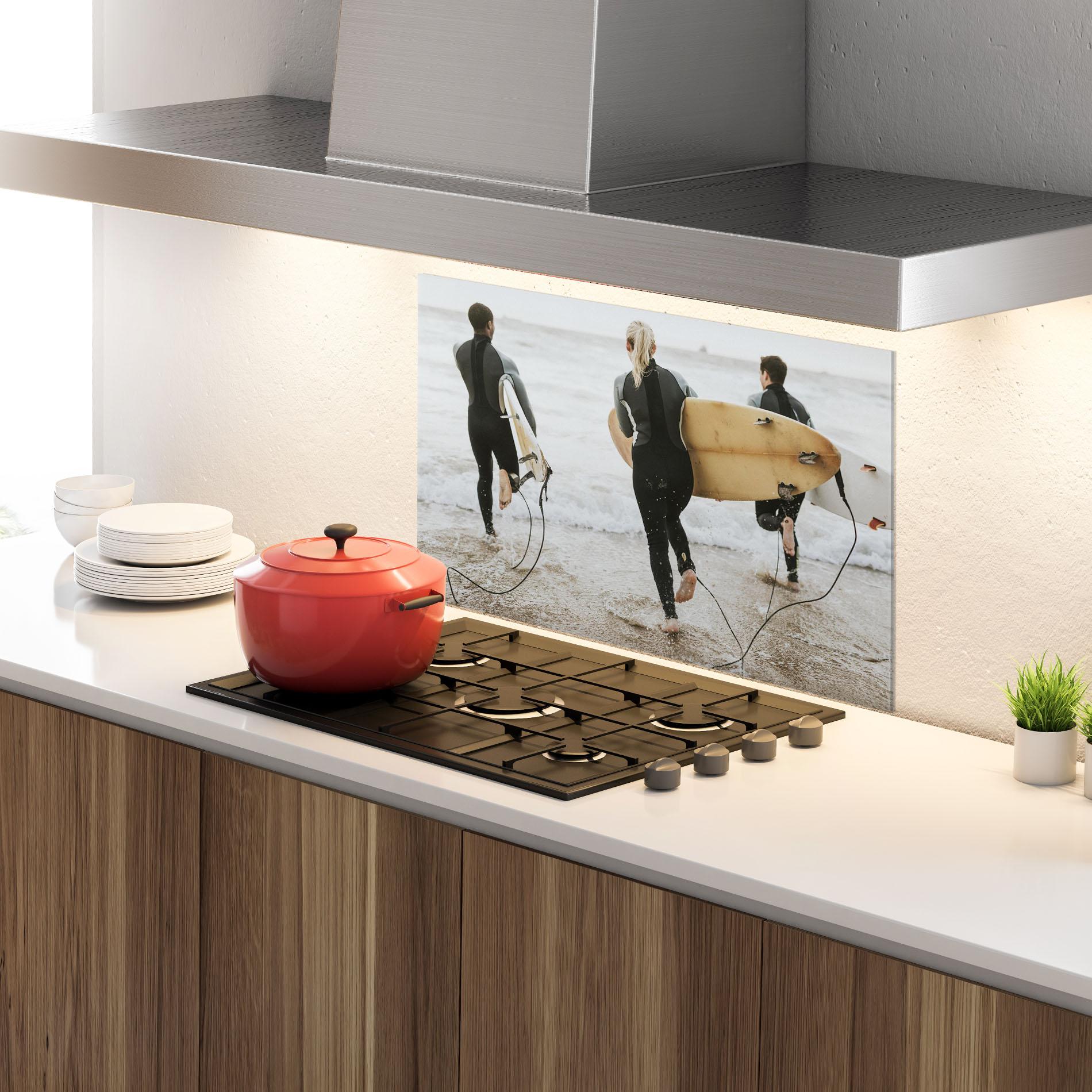 Стъклен панел за кухня Australian Beach mockup 4