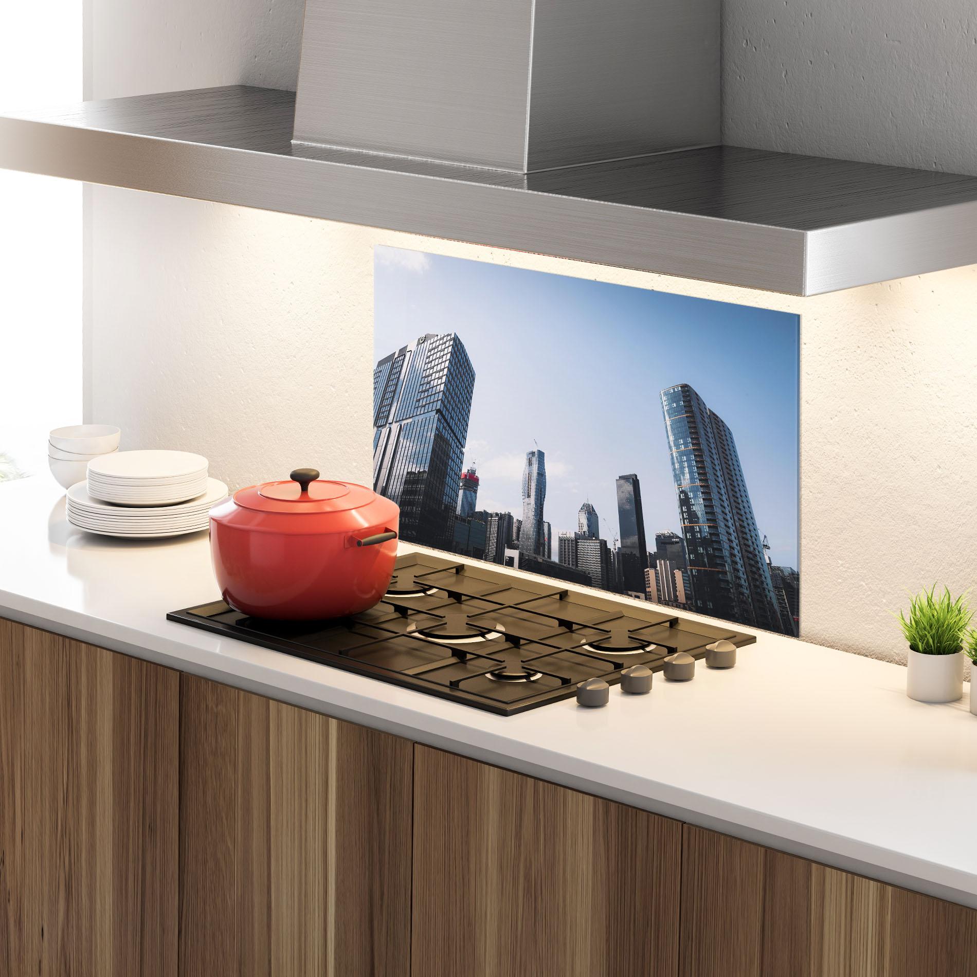 Стъклен панел за кухня Business Building mockup 4