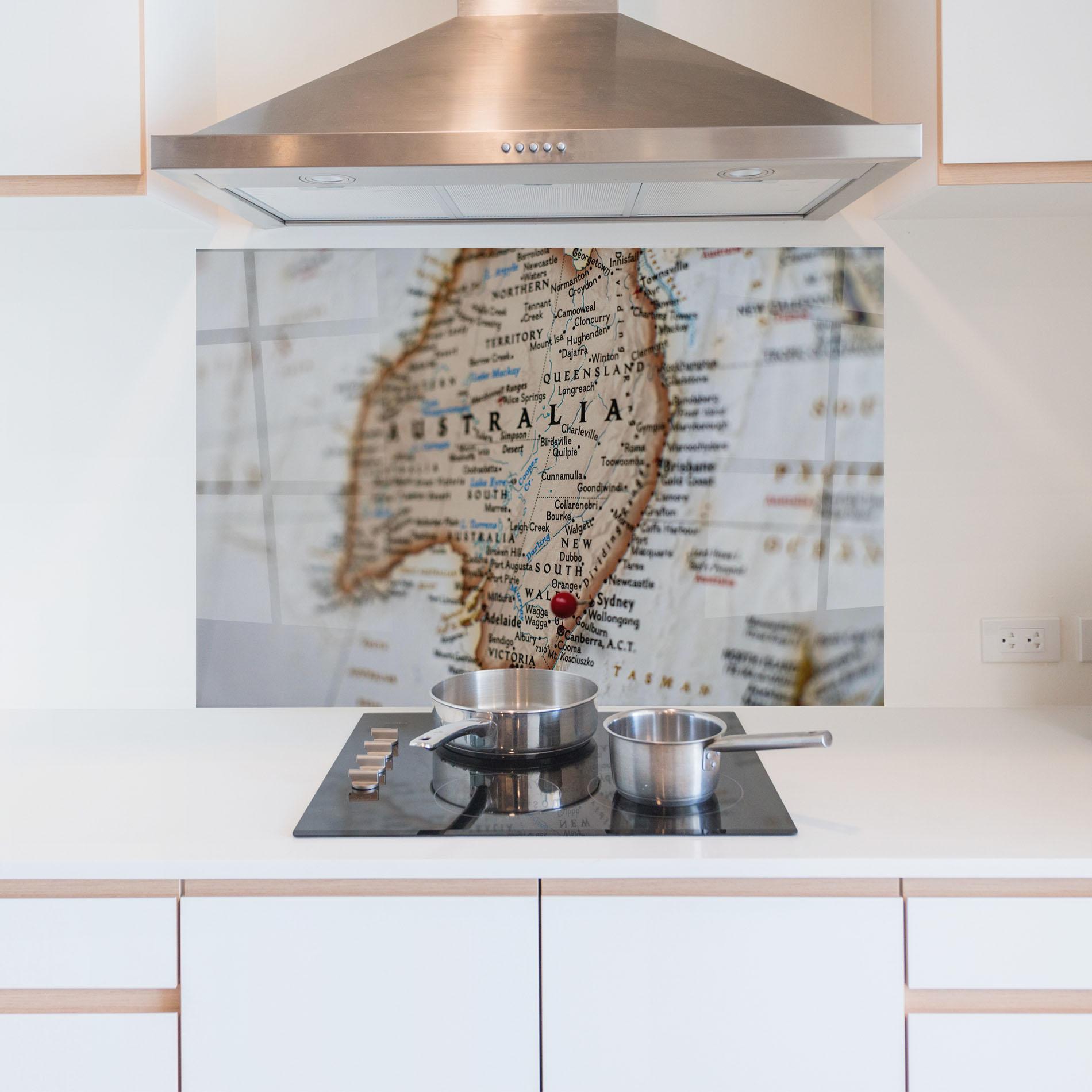 Стъклен панел за кухня Australia Map mockup 5