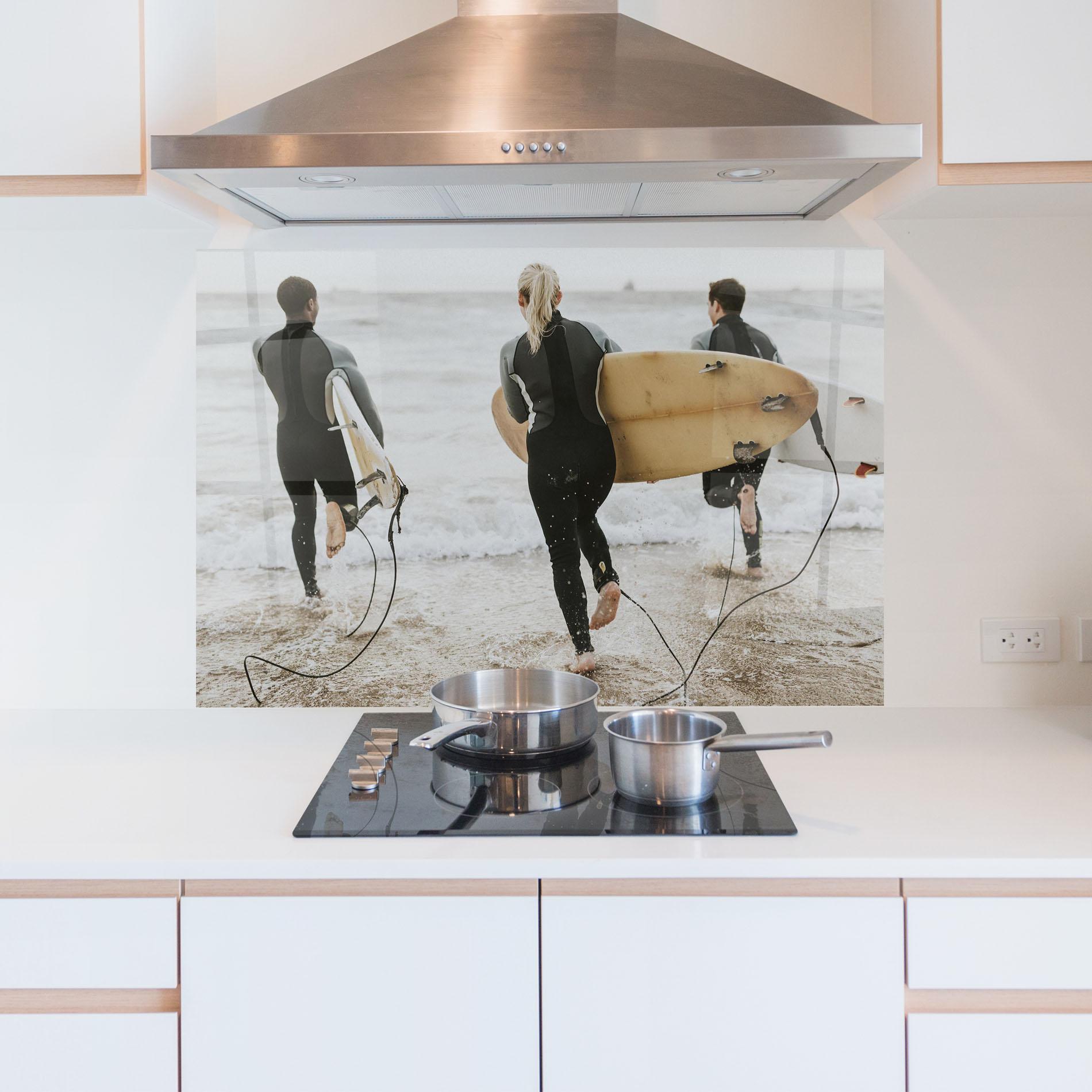 Стъклен панел за кухня Australian Beach mockup 5