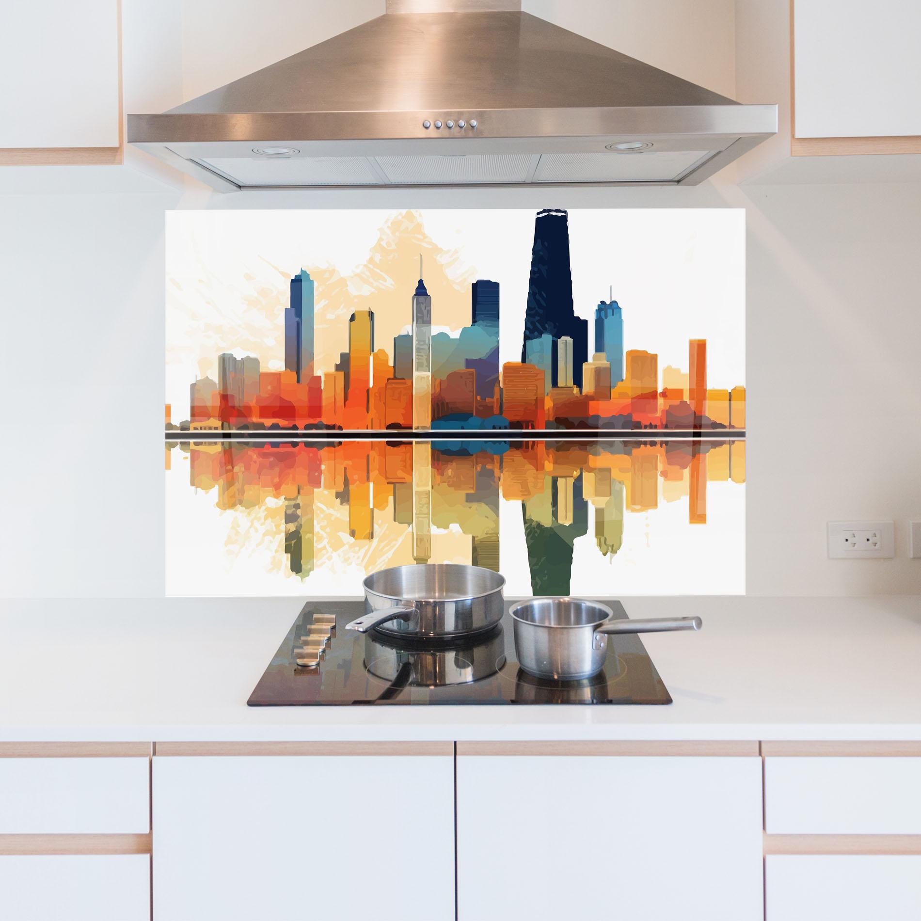 Стъклен панел за кухня Australian River mockup 5