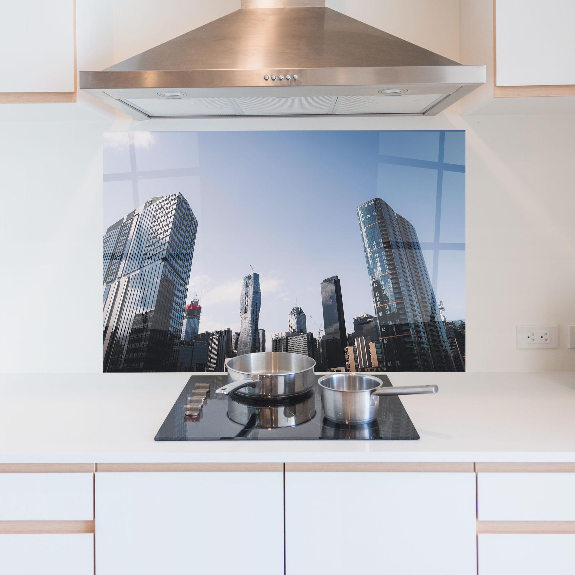Стъклен панел за кухня Business Building mockup 5