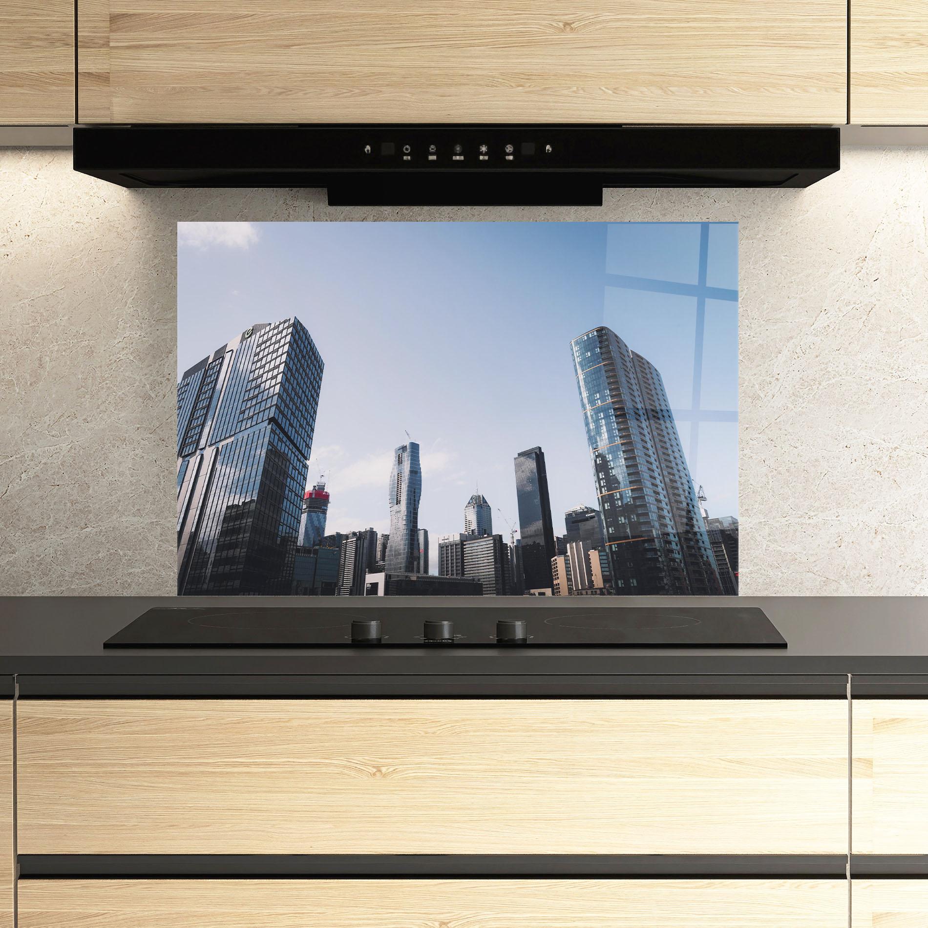 Стъклен панел за кухня Business Building mockup 3