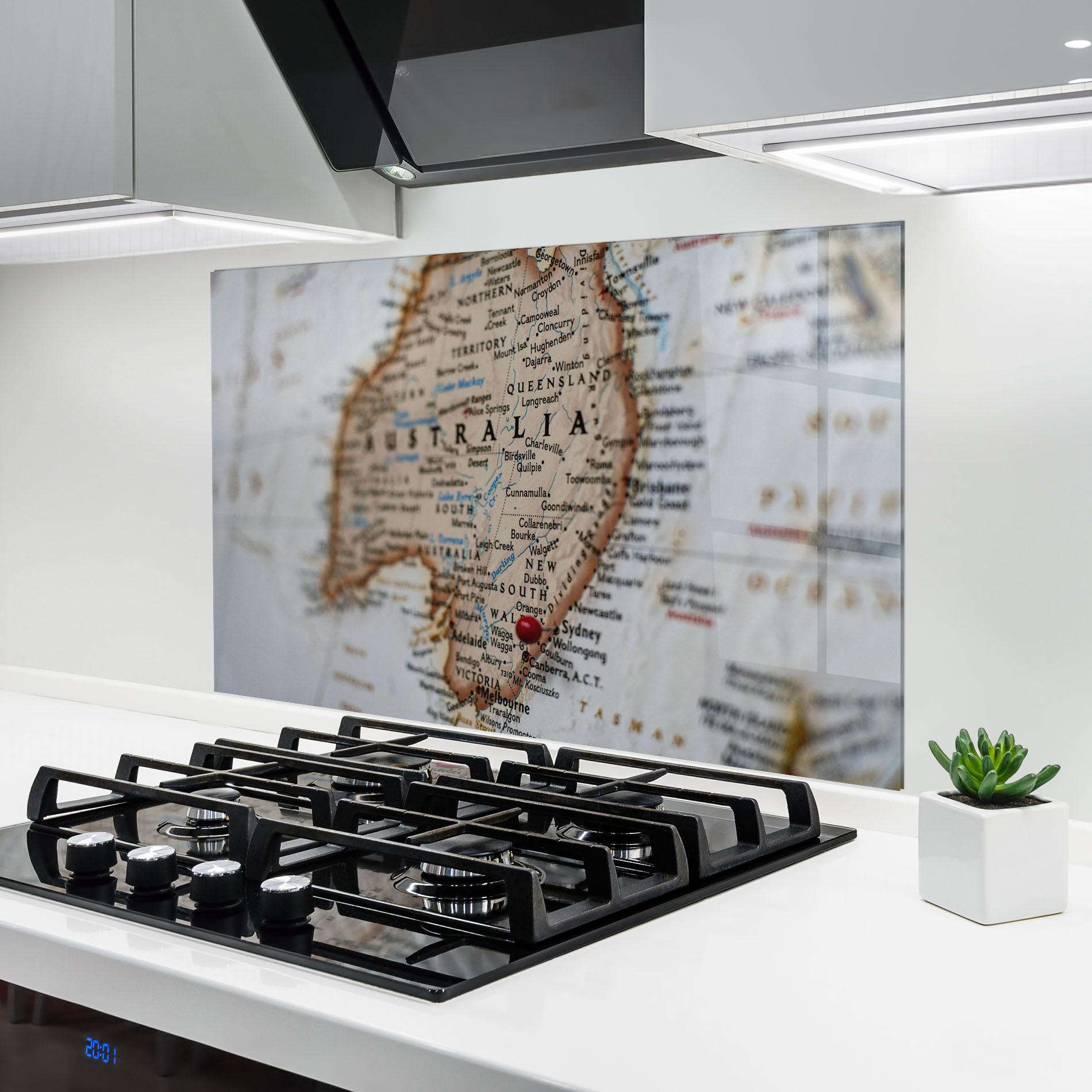 Стъклен панел за кухня Australia Map mockup 6
