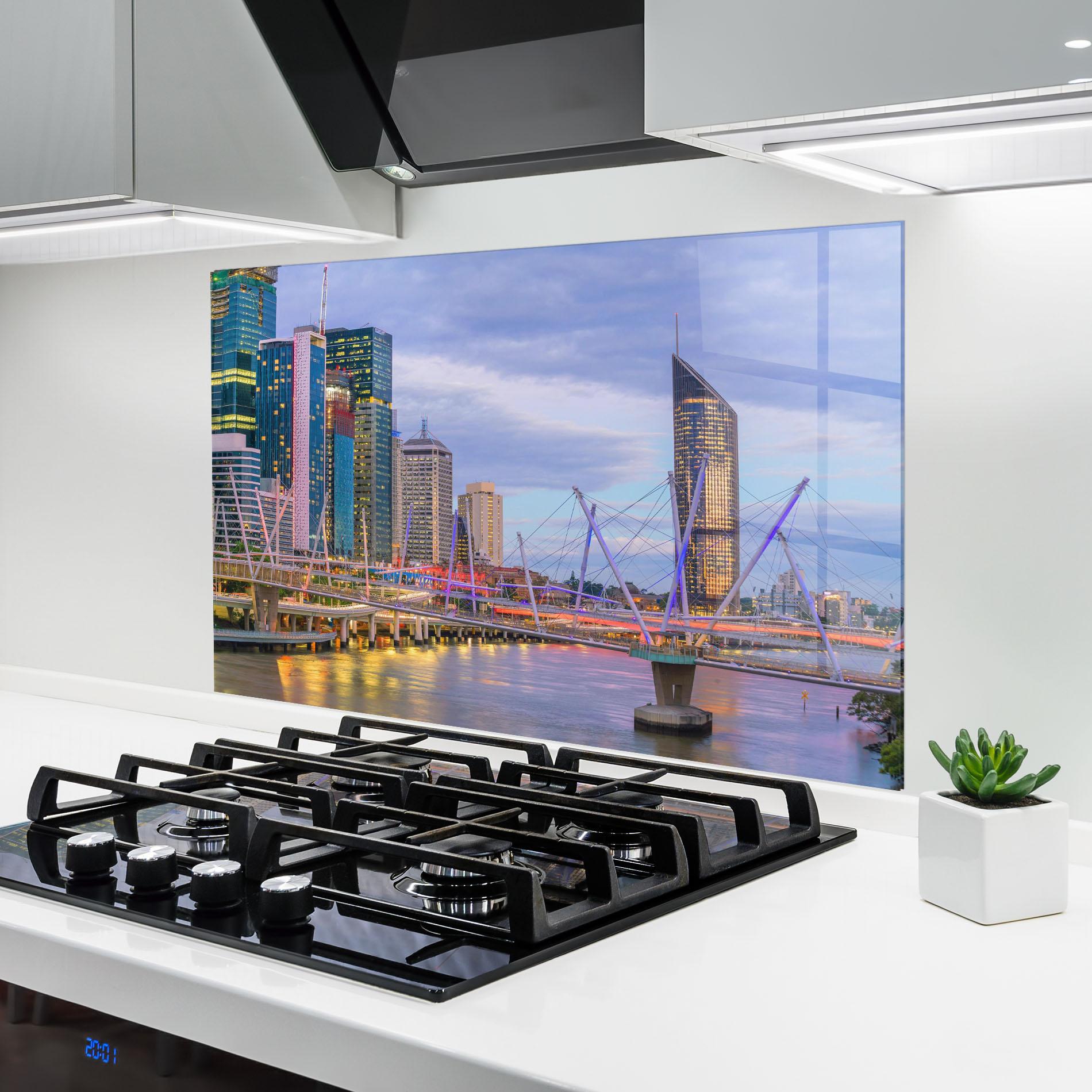 Стъклен панел за кухня Brisbane River Australia mockup 6