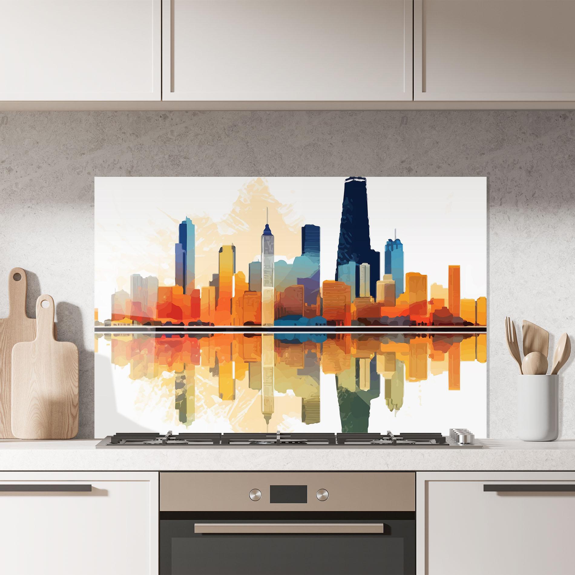 Стъклен панел за кухня Australian River mockup 7