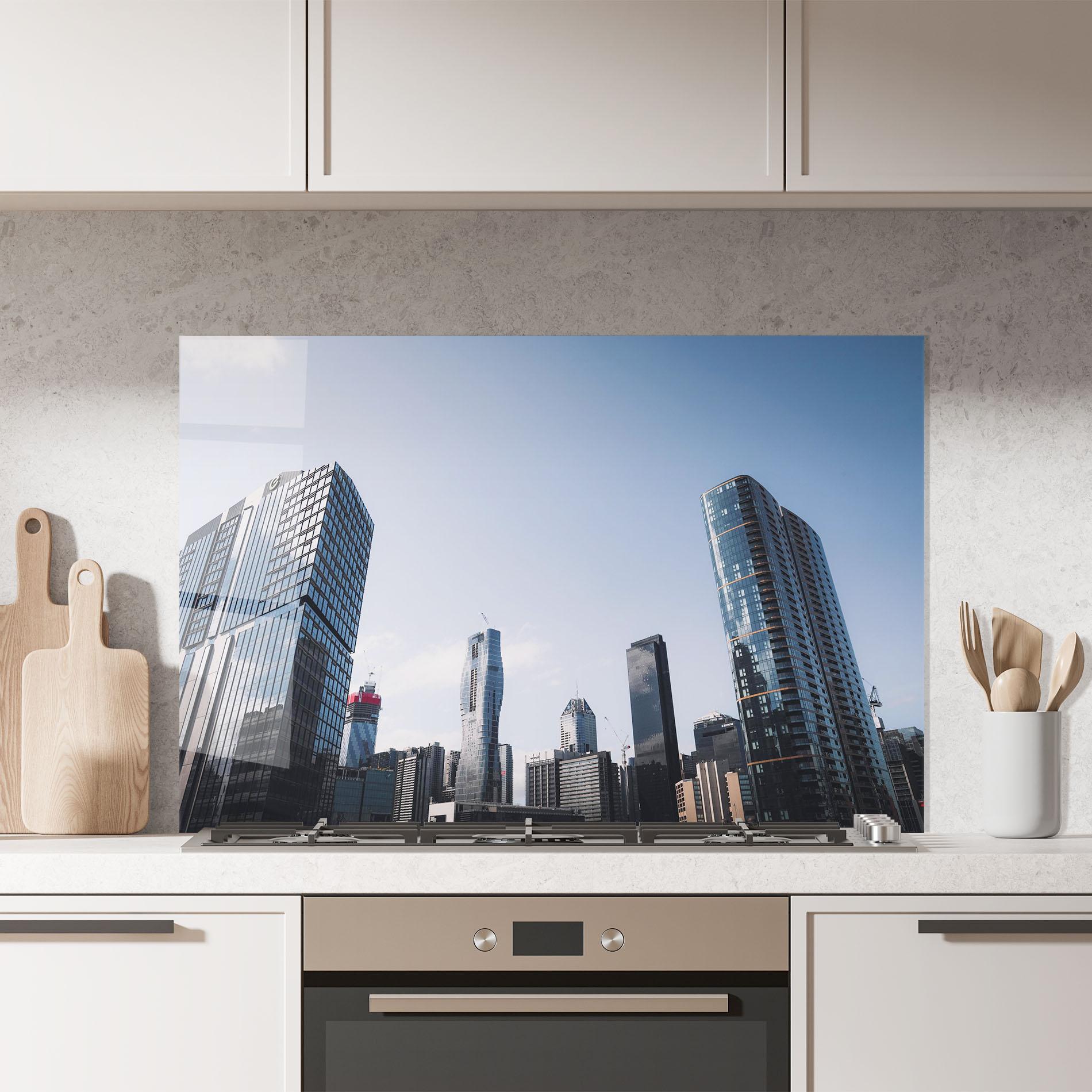 Стъклен панел за кухня Business Building mockup 7