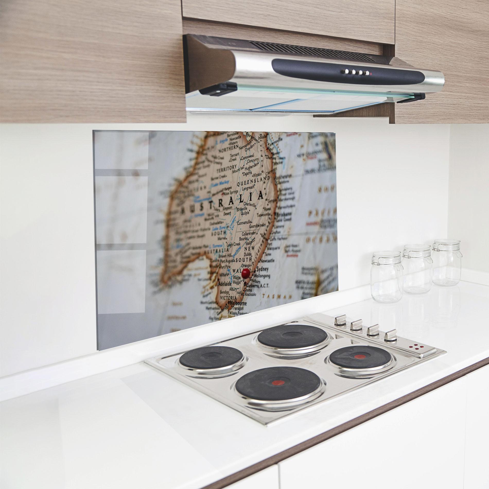 Стъклен панел за кухня Australia Map mockup 8