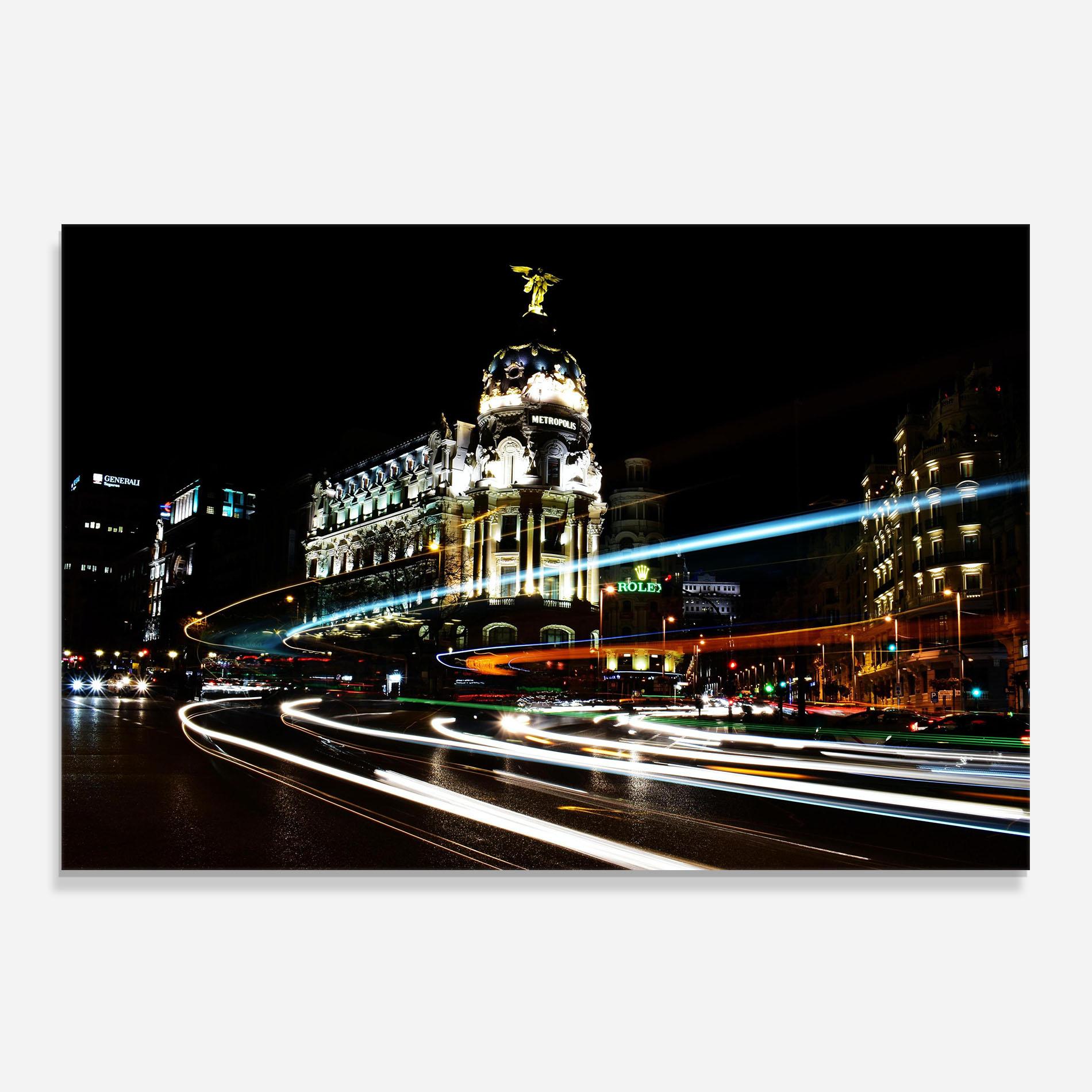 Стъклен панел за кухня Madrid At Night mockup 0