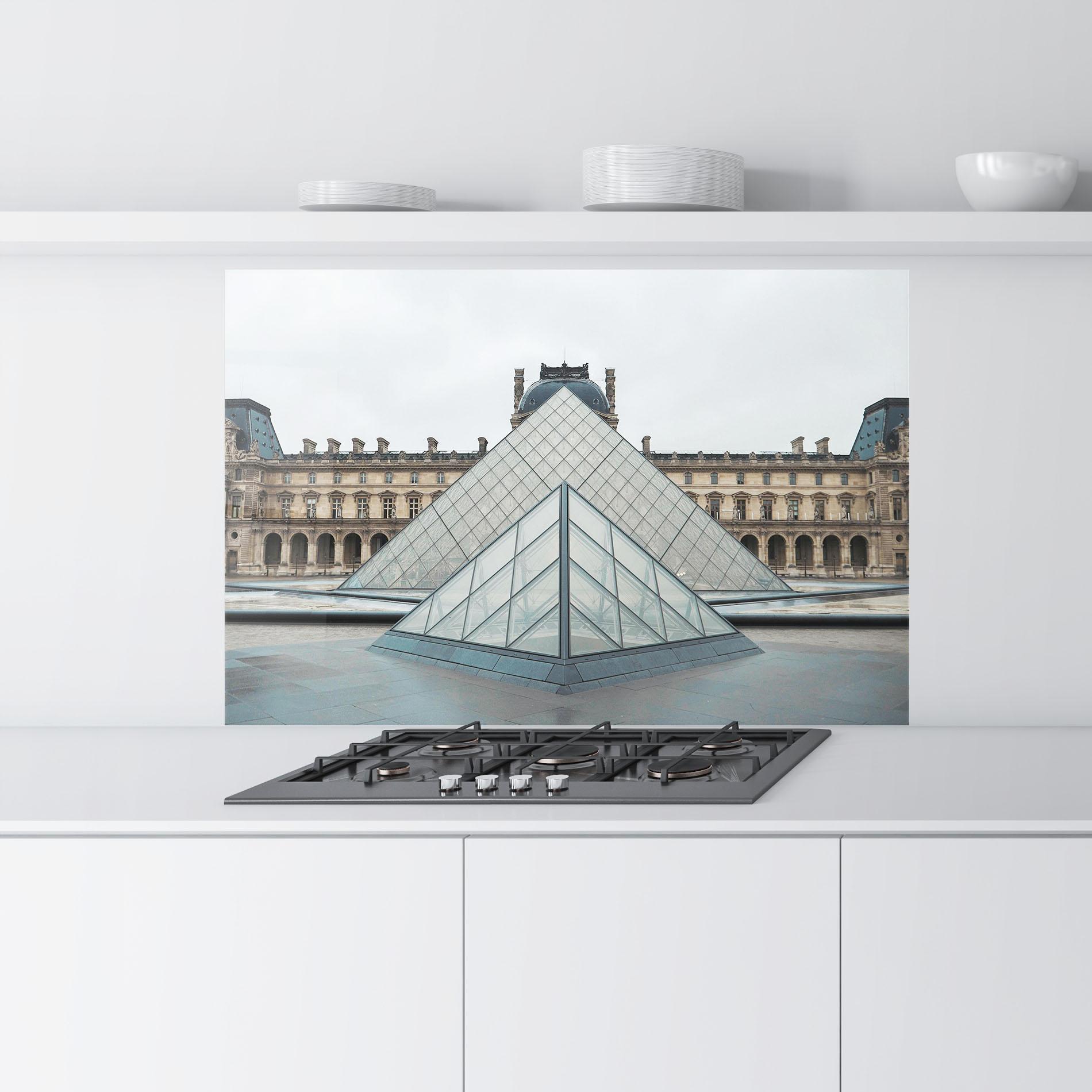 Стъклен панел за кухня Beautiful Louvre mockup 9
