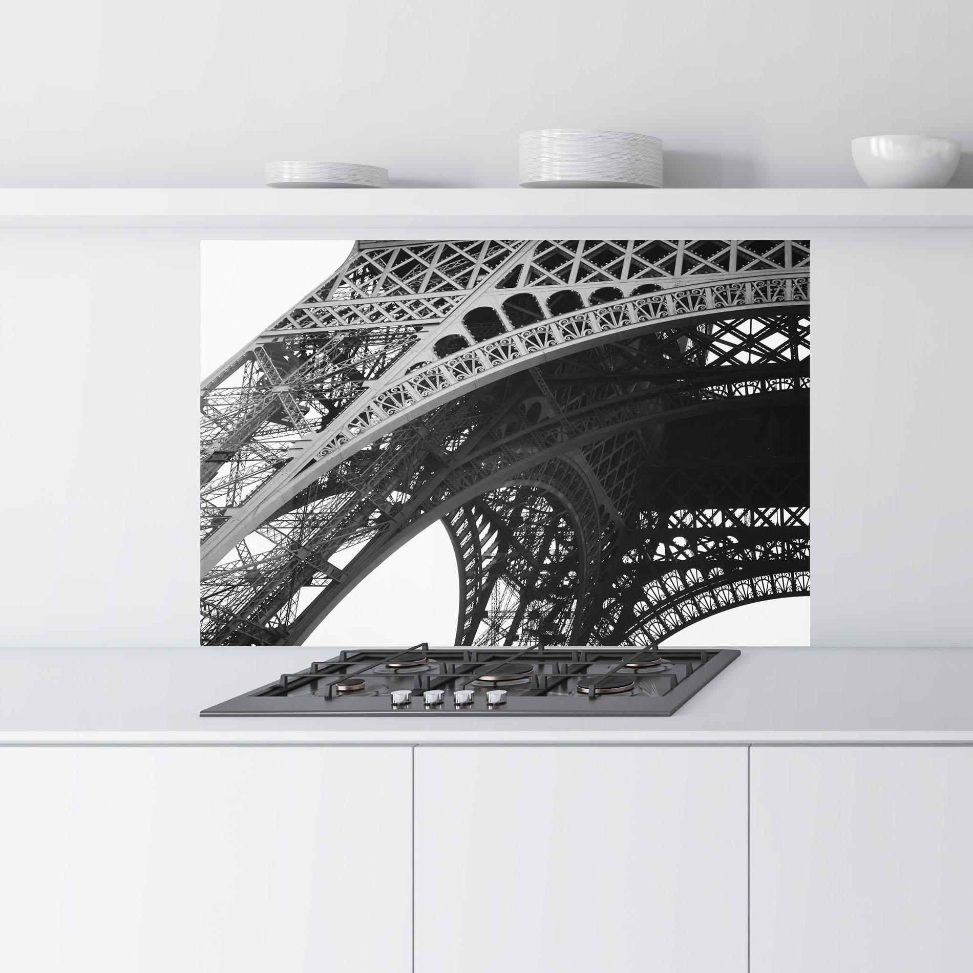 Стъклен панел за кухня Grey Eiffel Tower mockup 9