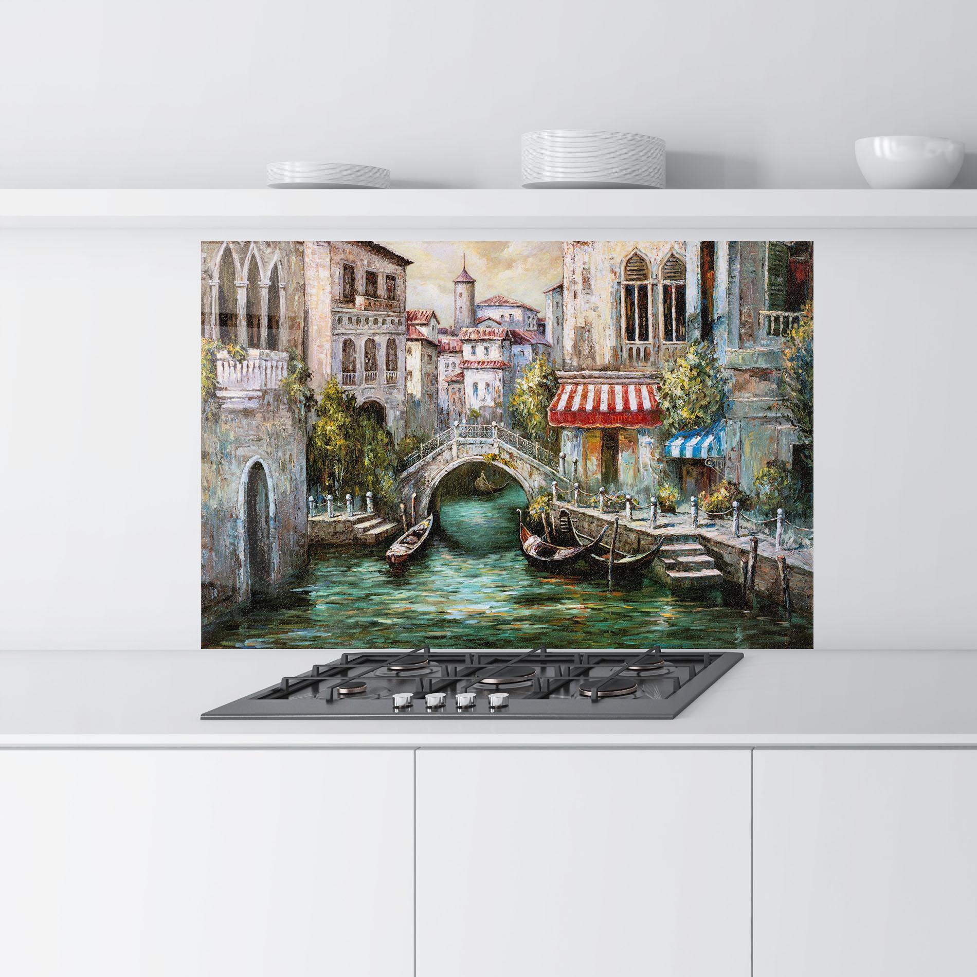 Стъклен панел за кухня Venice Colors mockup 9