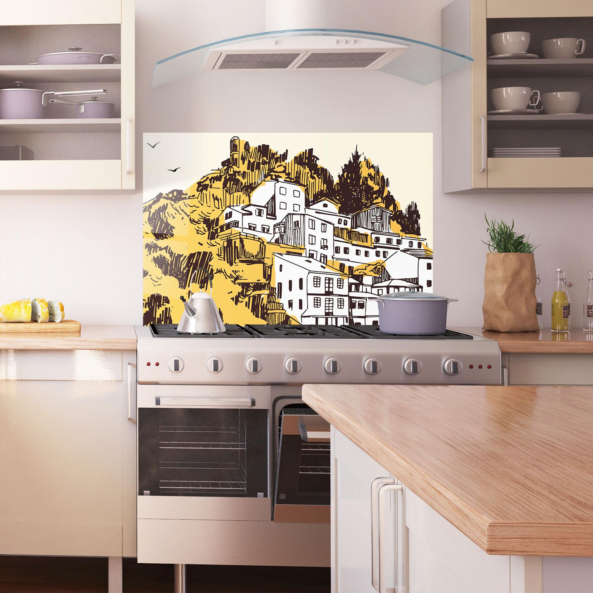 Стъклен панел за кухня Asturias City mockup 1