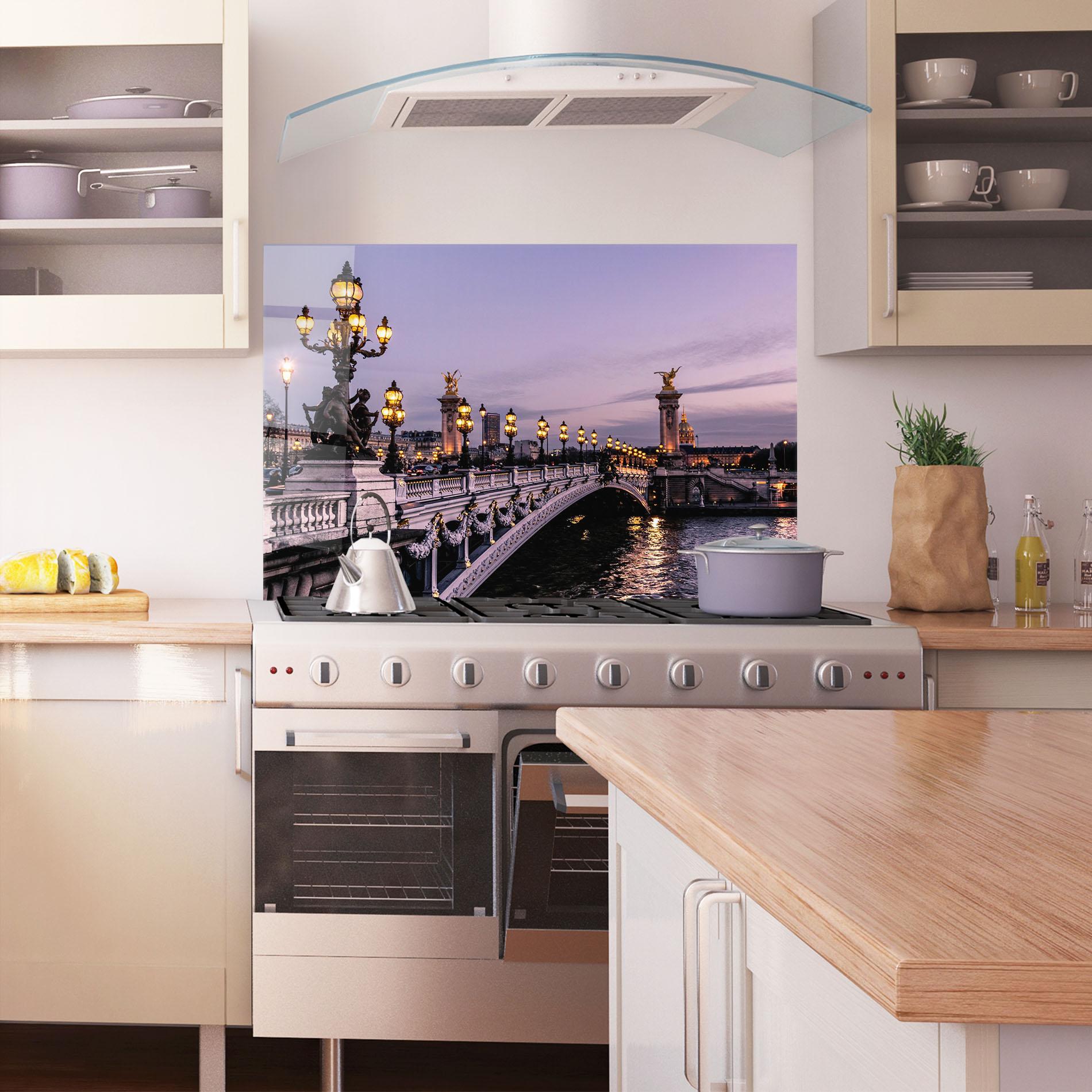 Стъклен панел за кухня Paris Bidge mockup 1