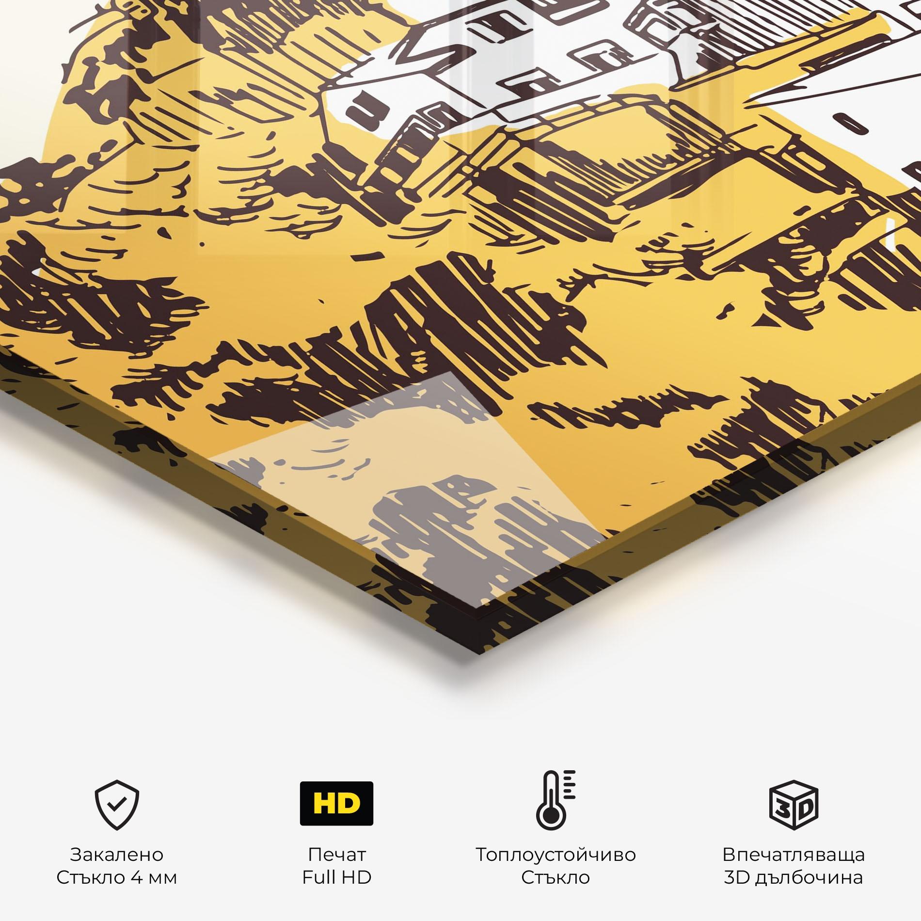 Стъклен панел за кухня Asturias City mockup 2