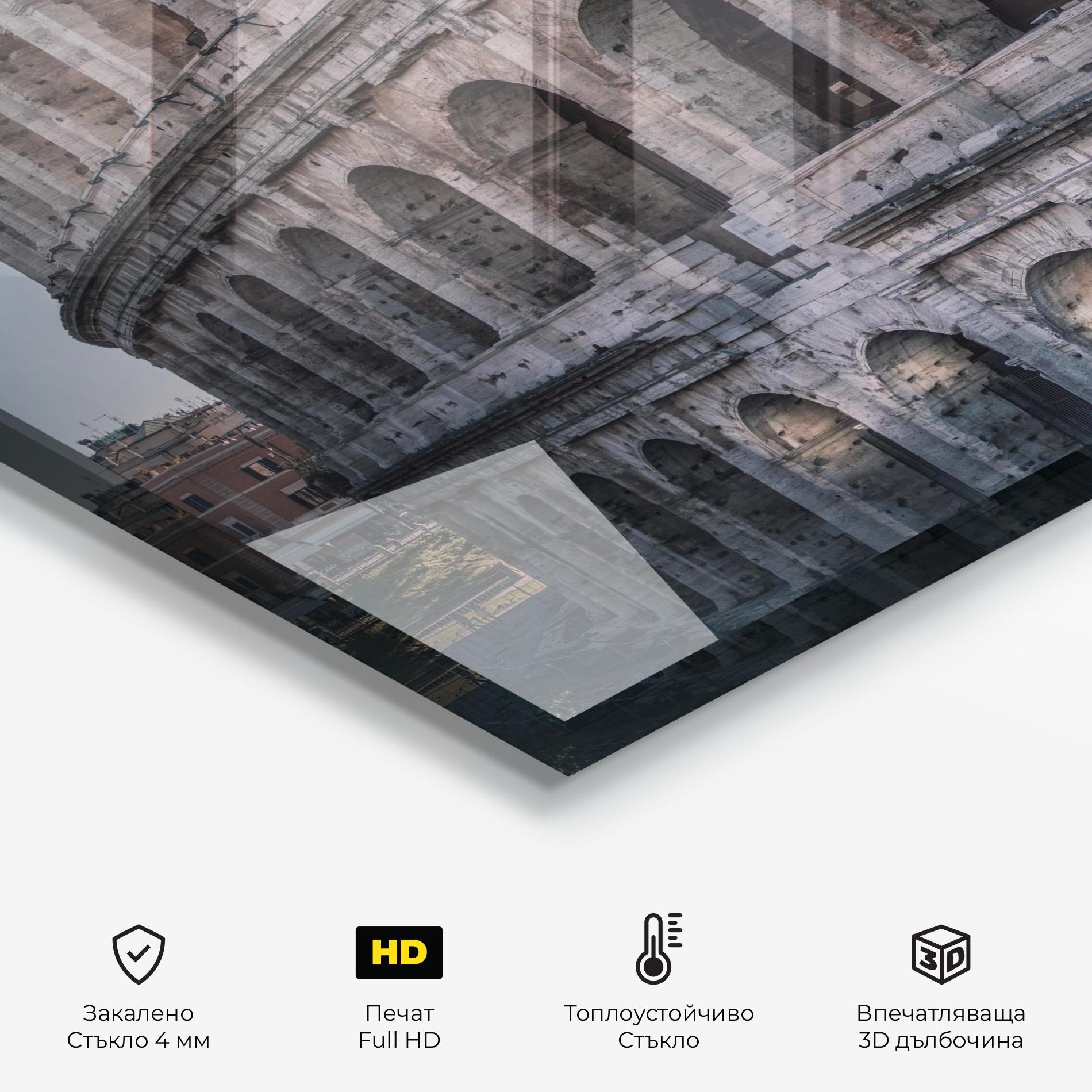 Стъклен панел за кухня Colosseum Roma mockup 2