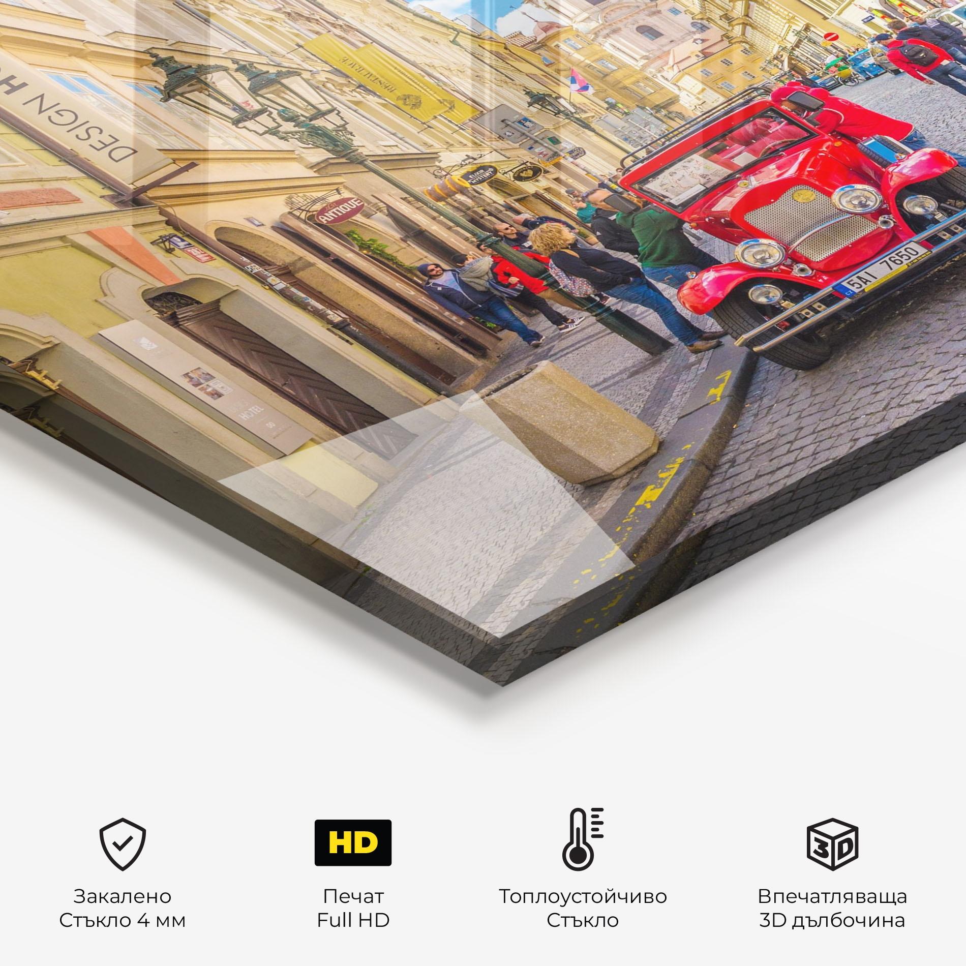 Стъклен панел за кухня Czech Republic Car mockup 2