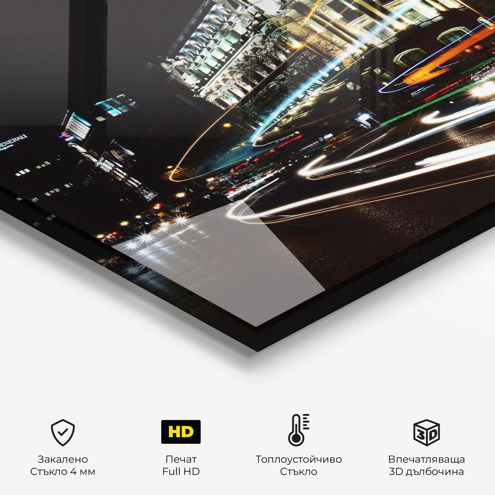 Стъклен панел за кухня Madrid At Night mockup 2