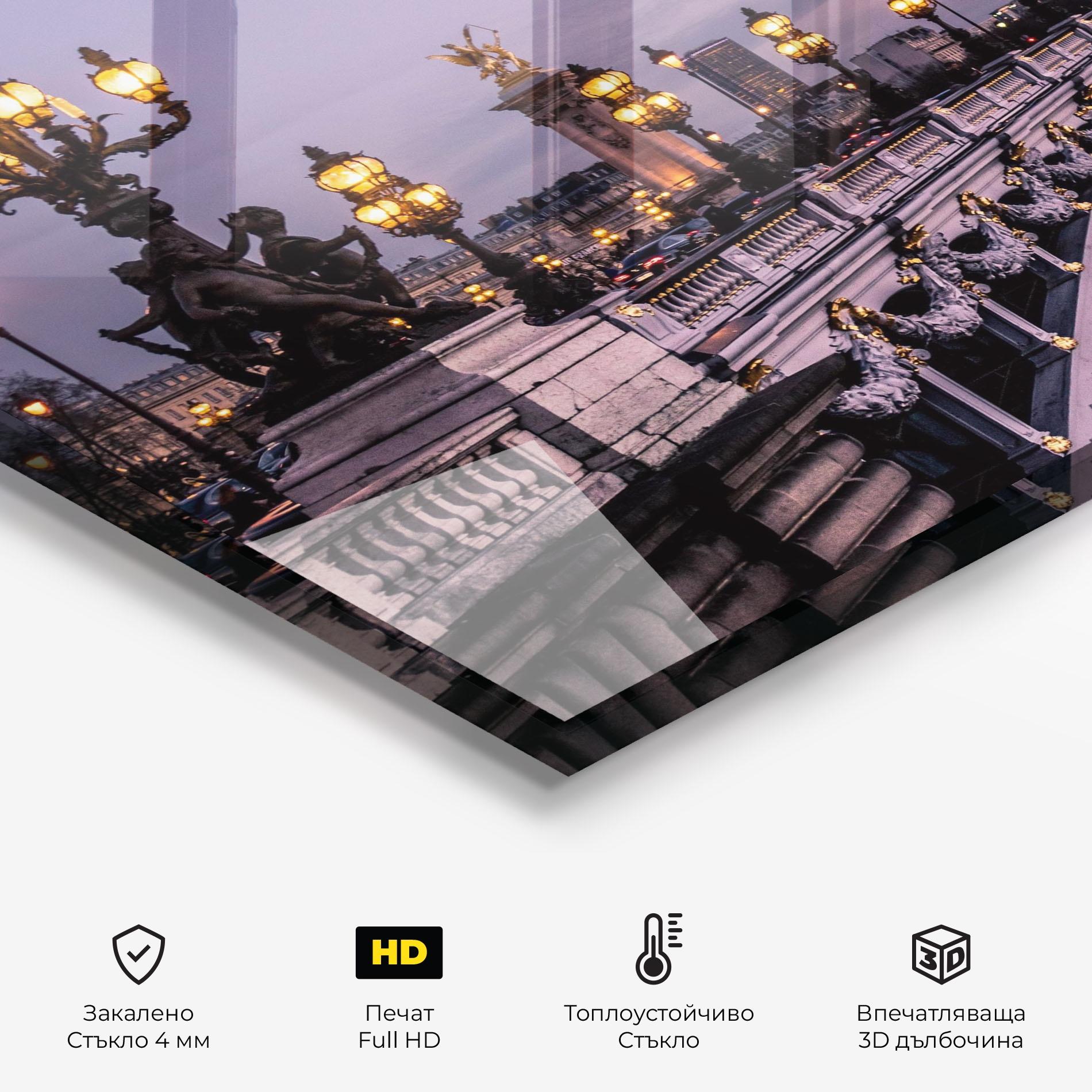 Стъклен панел за кухня Paris Bidge mockup 2