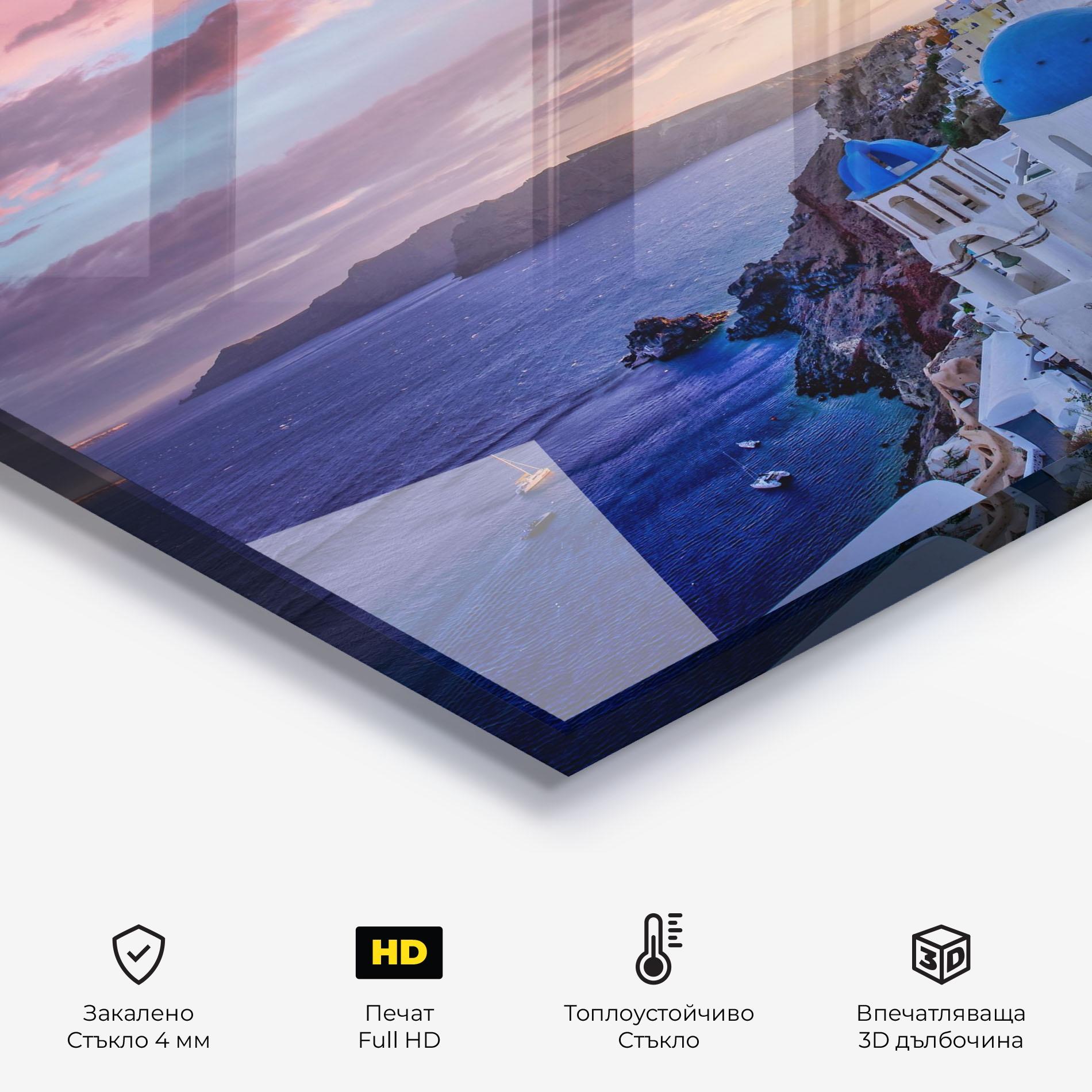 Стъклен панел за кухня Santorini View mockup 2