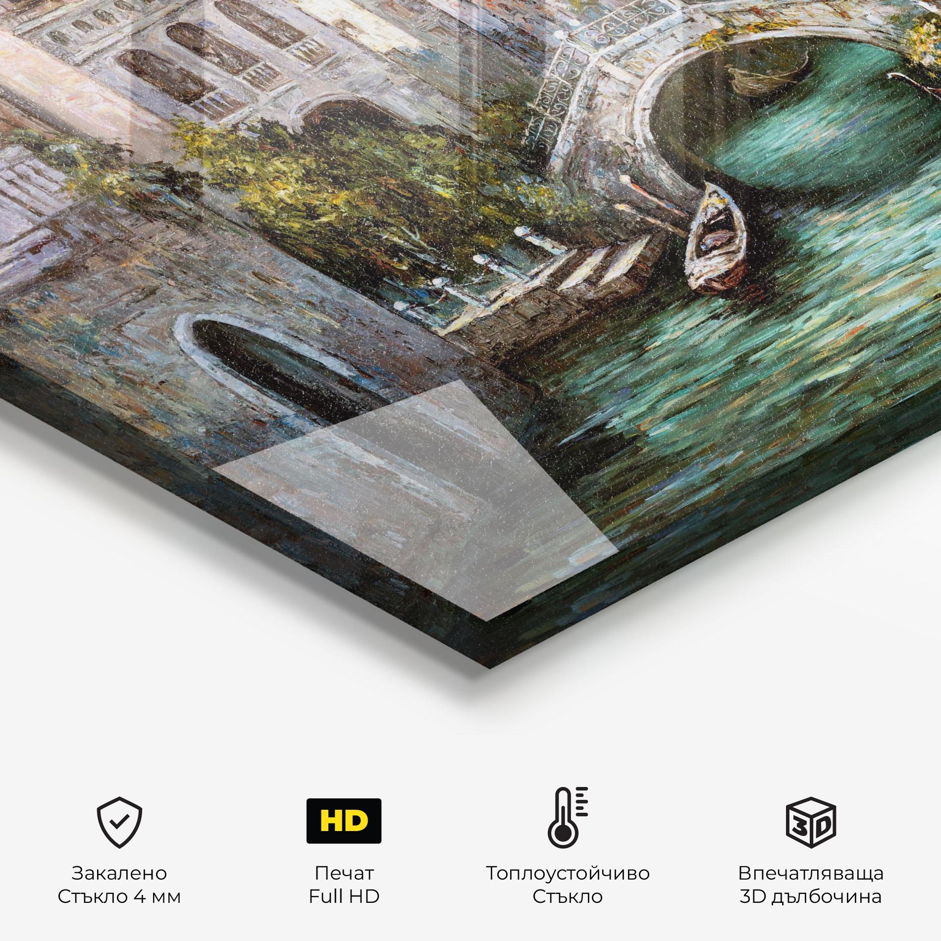 Стъклен панел за кухня Venice Colors mockup 2