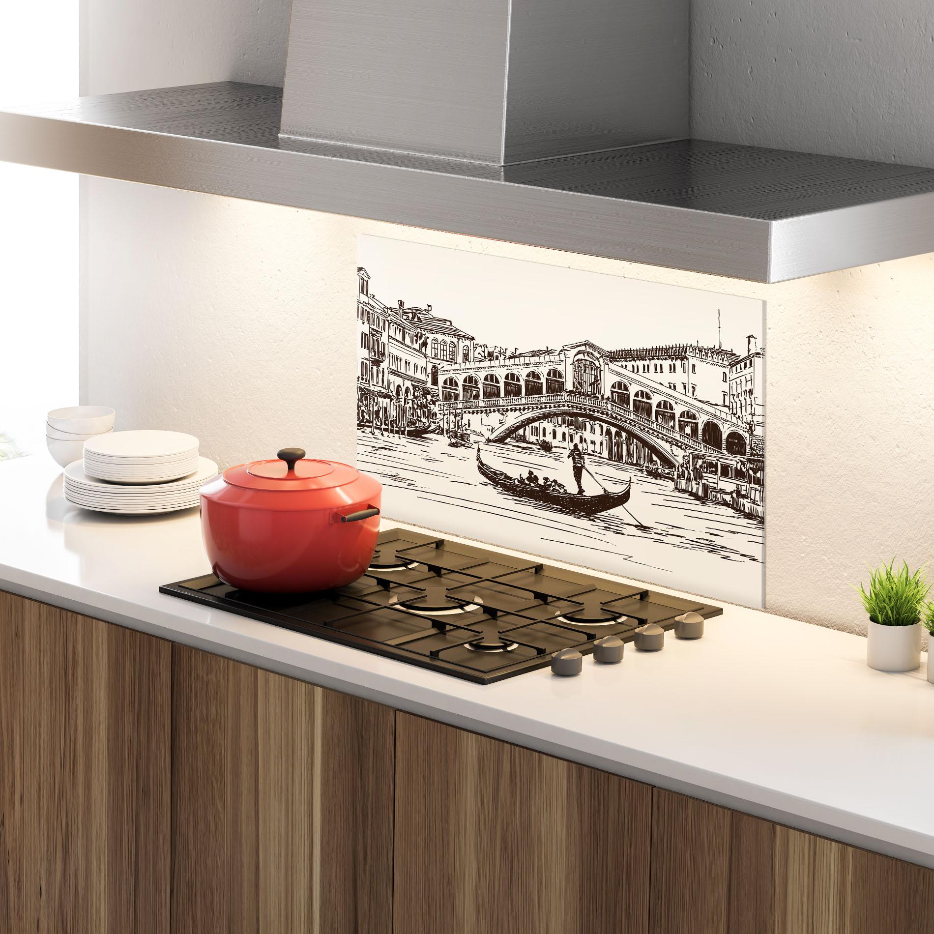 Стъклен панел за кухня Rialto Bridge mockup 4