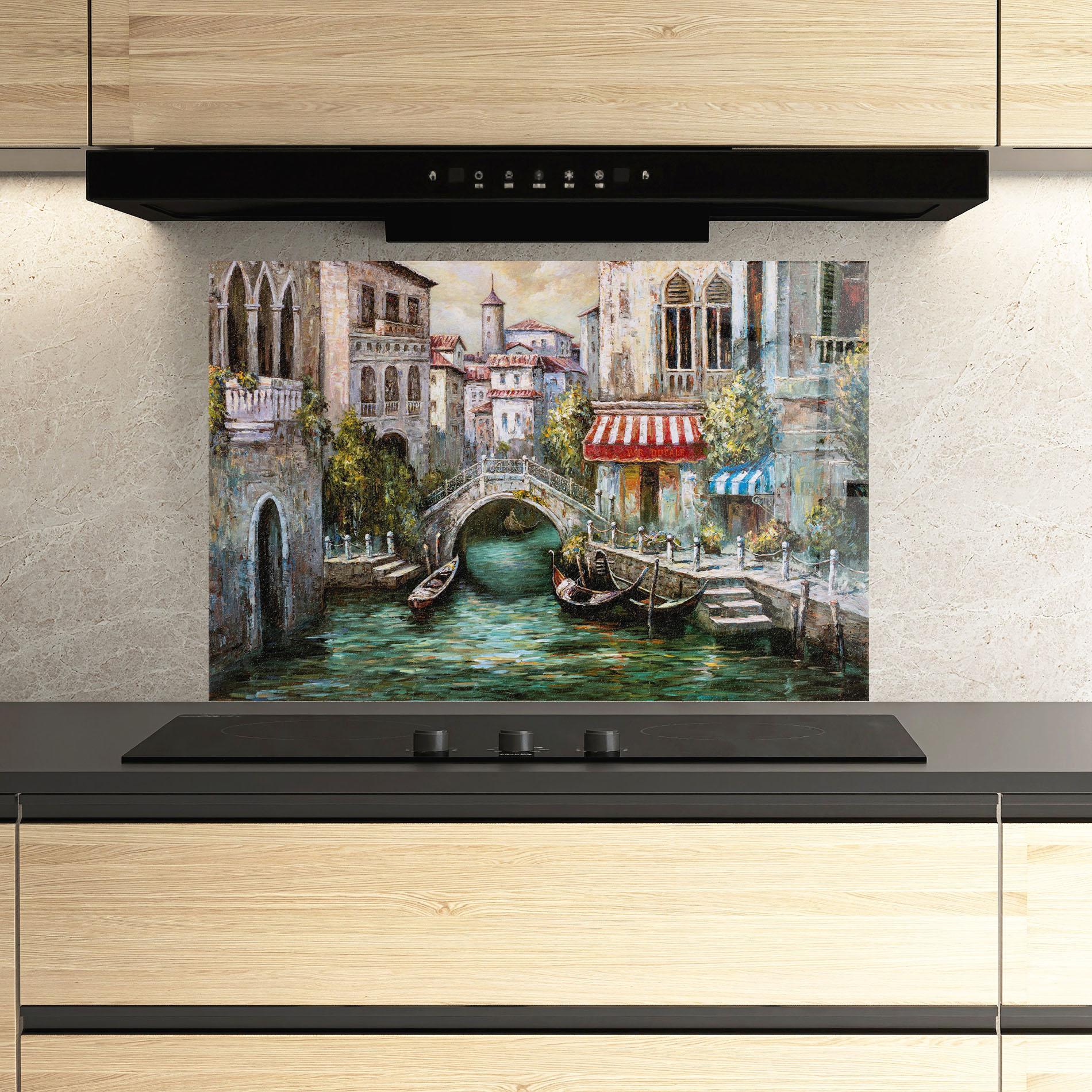 Стъклен панел за кухня Venice Colors mockup 3