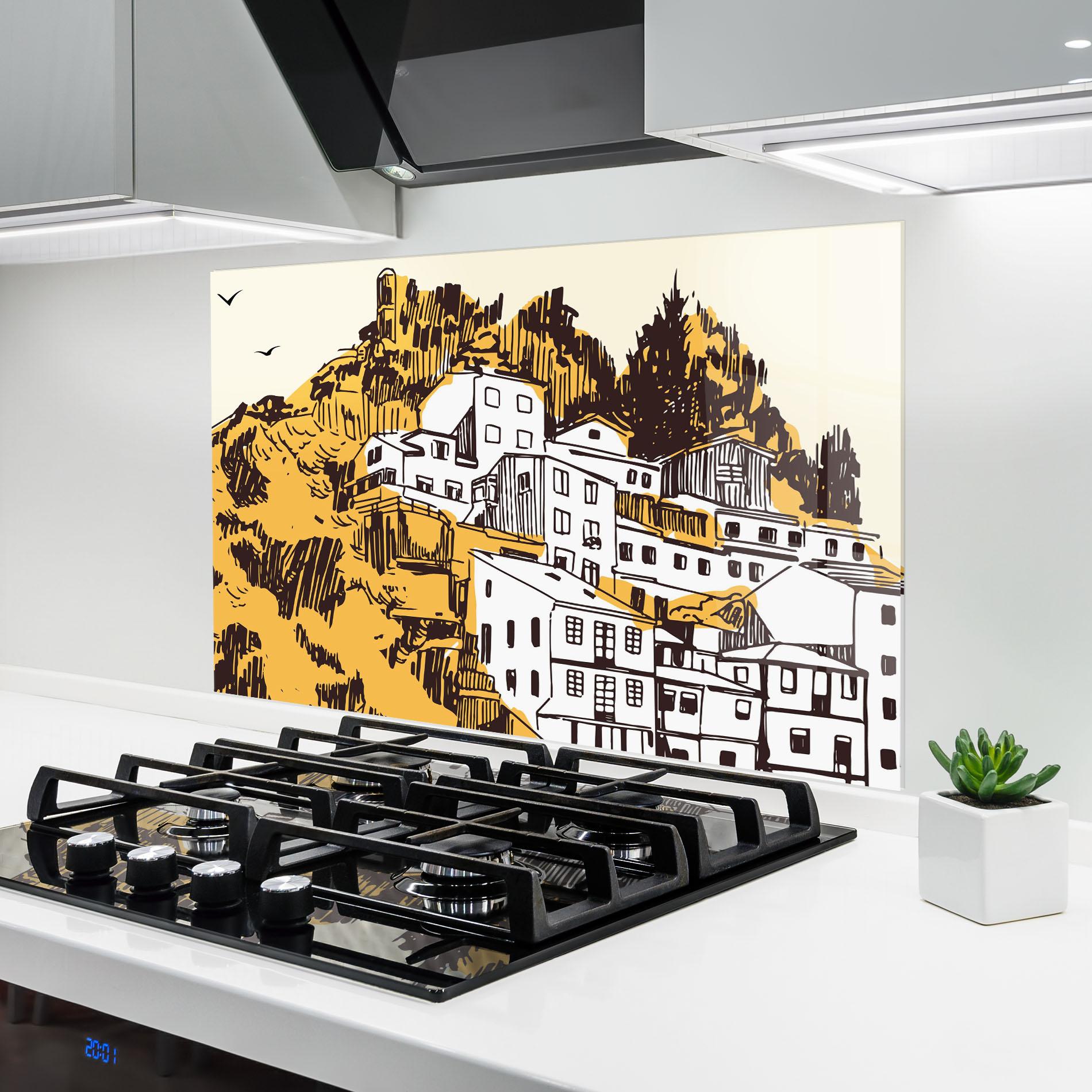 Стъклен панел за кухня Asturias City mockup 6