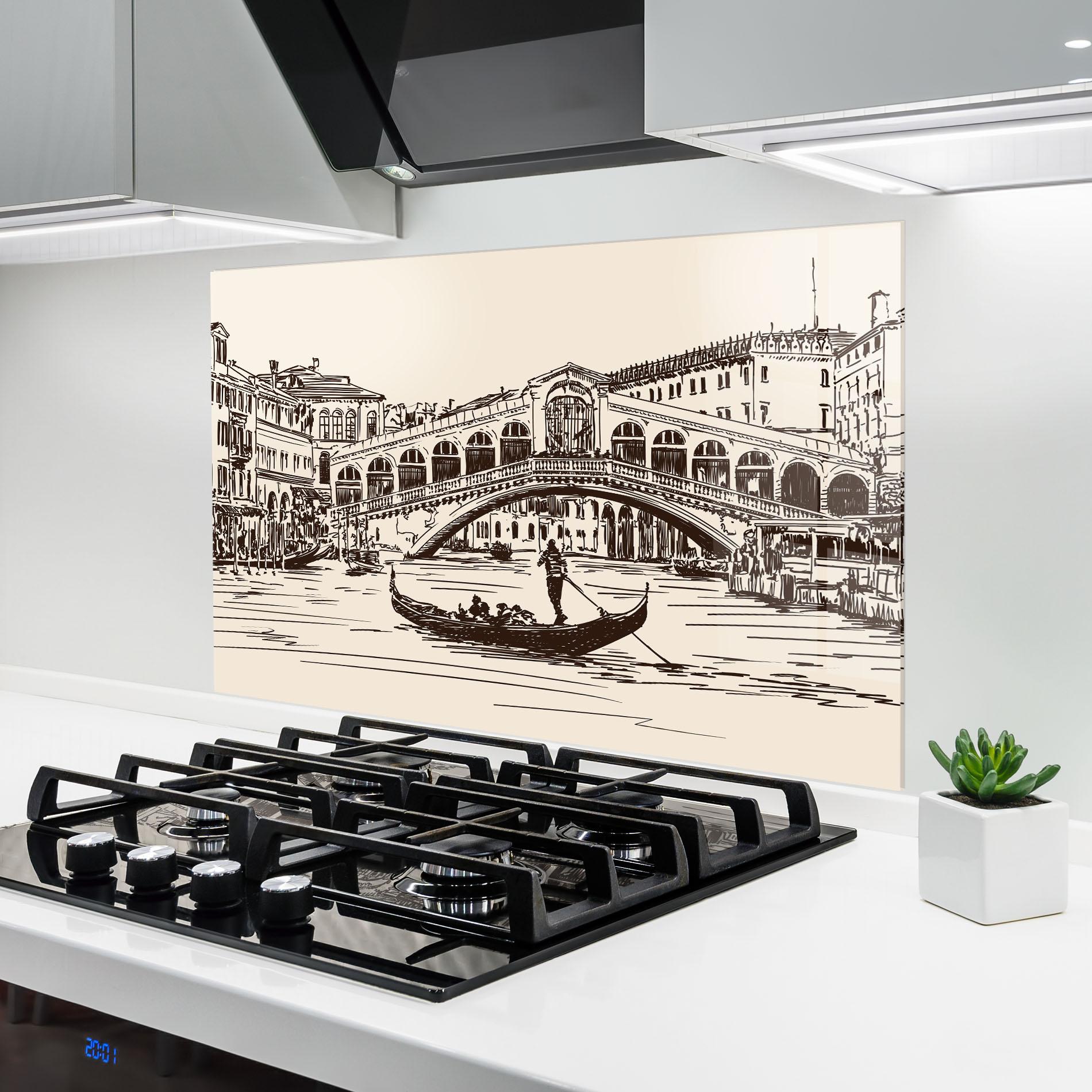 Стъклен панел за кухня Rialto Bridge mockup 6