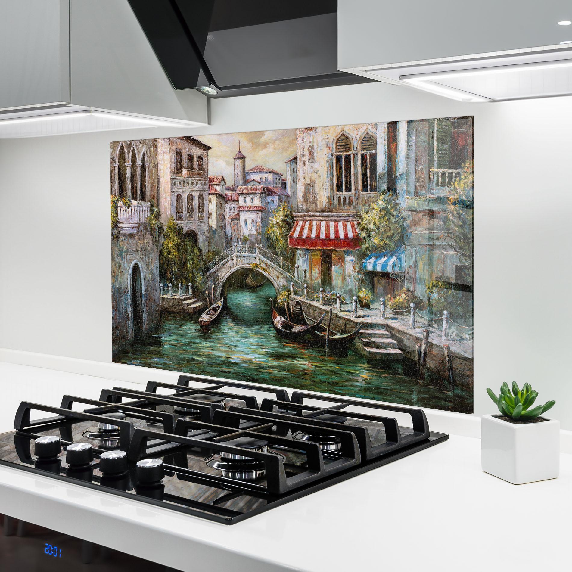 Стъклен панел за кухня Venice Colors mockup 6