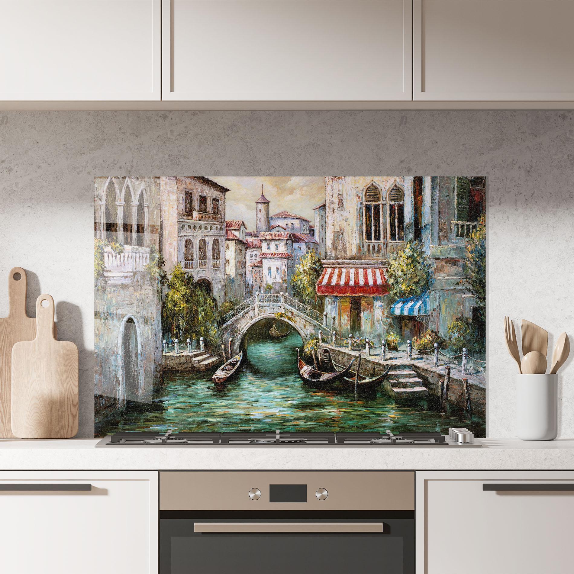 Стъклен панел за кухня Venice Colors mockup 7