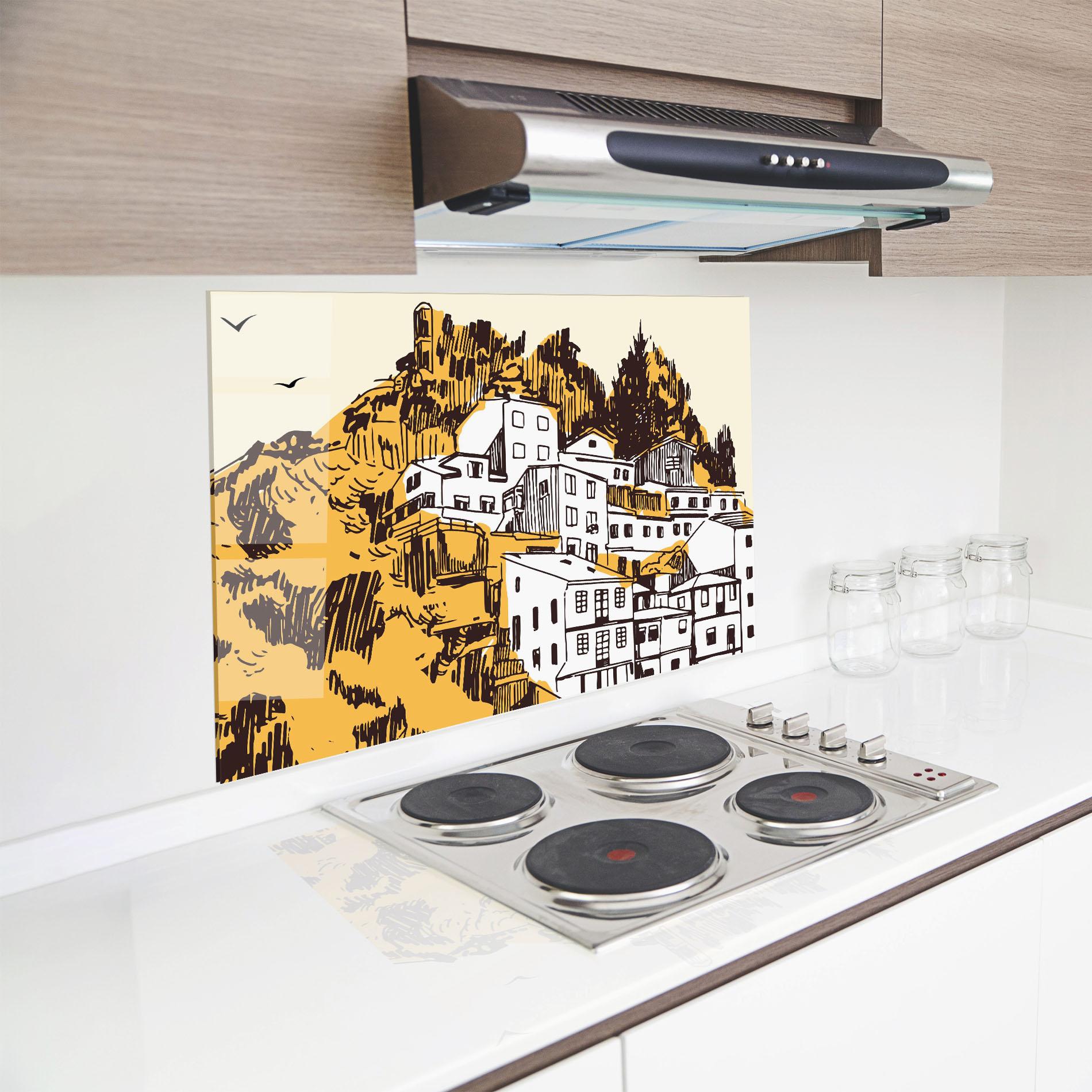 Стъклен панел за кухня Asturias City mockup 8