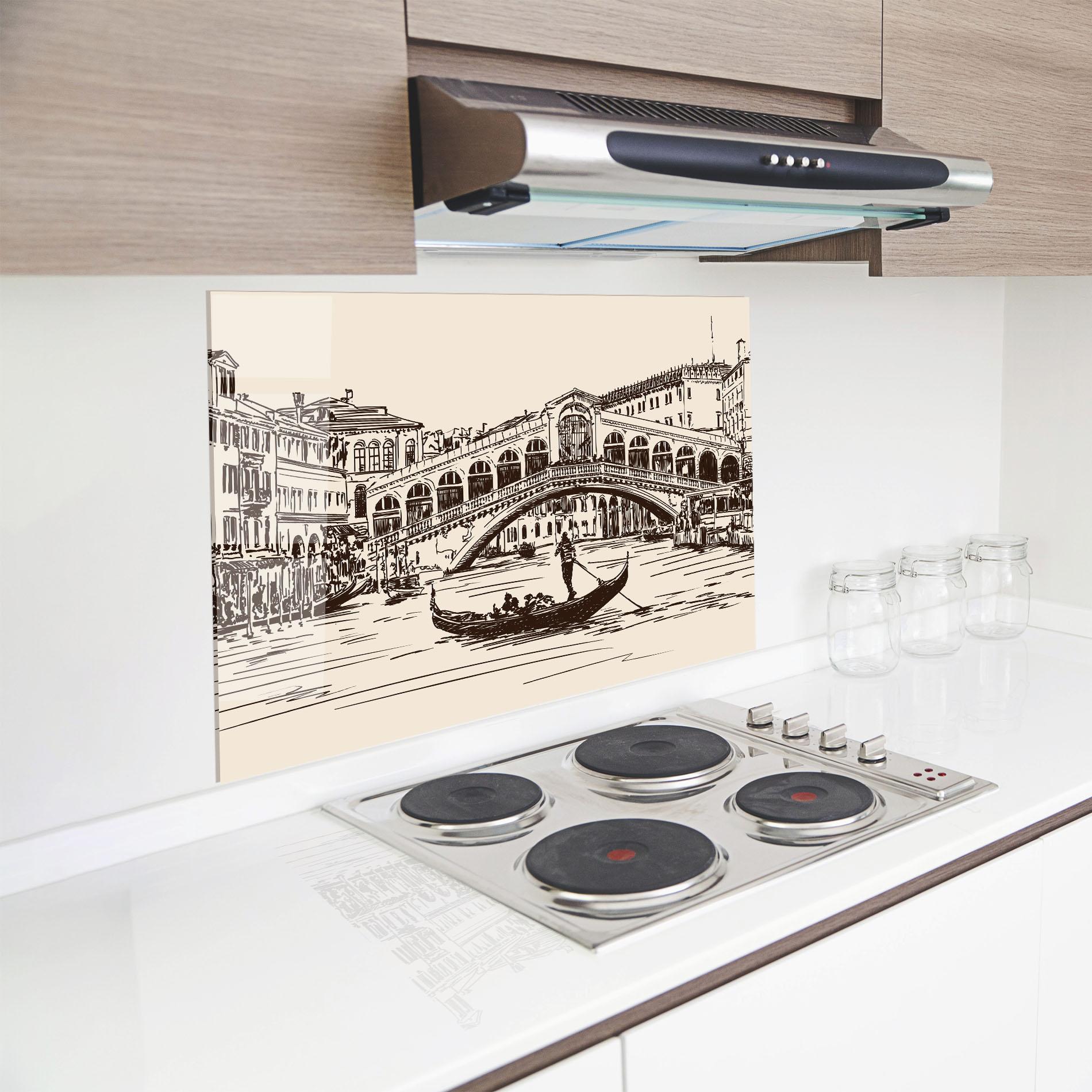 Стъклен панел за кухня Rialto Bridge mockup 8