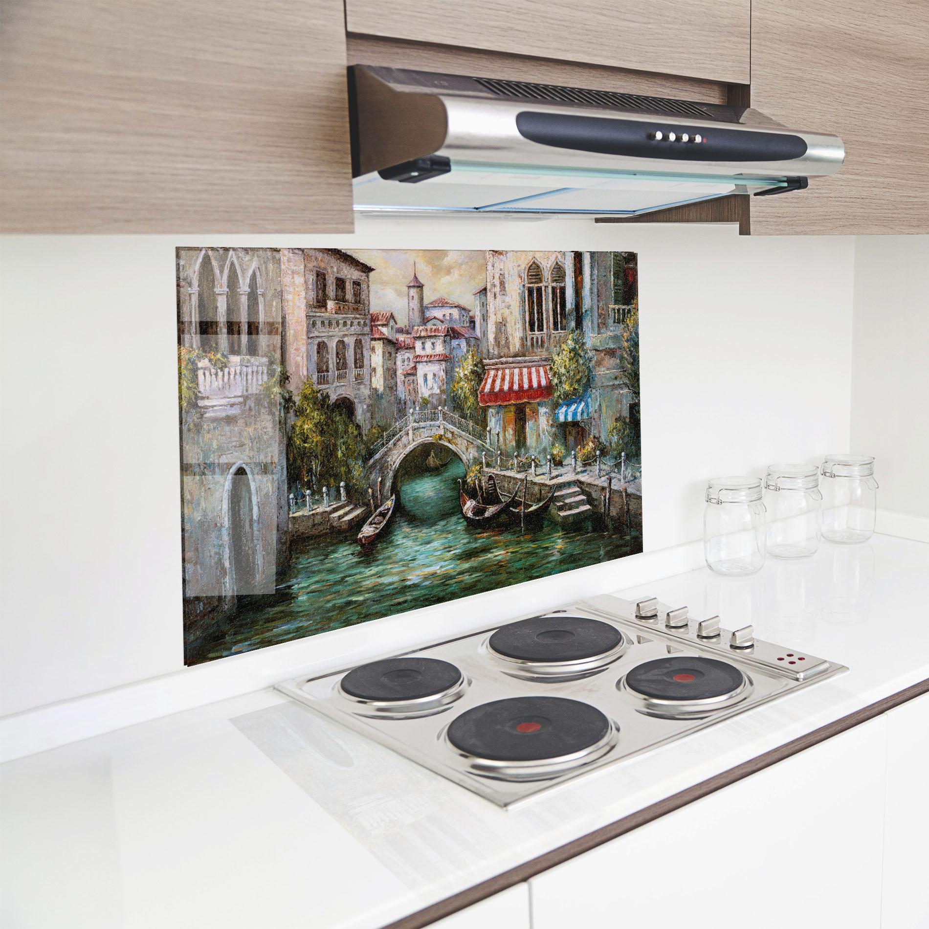 Стъклен панел за кухня Venice Colors mockup 8