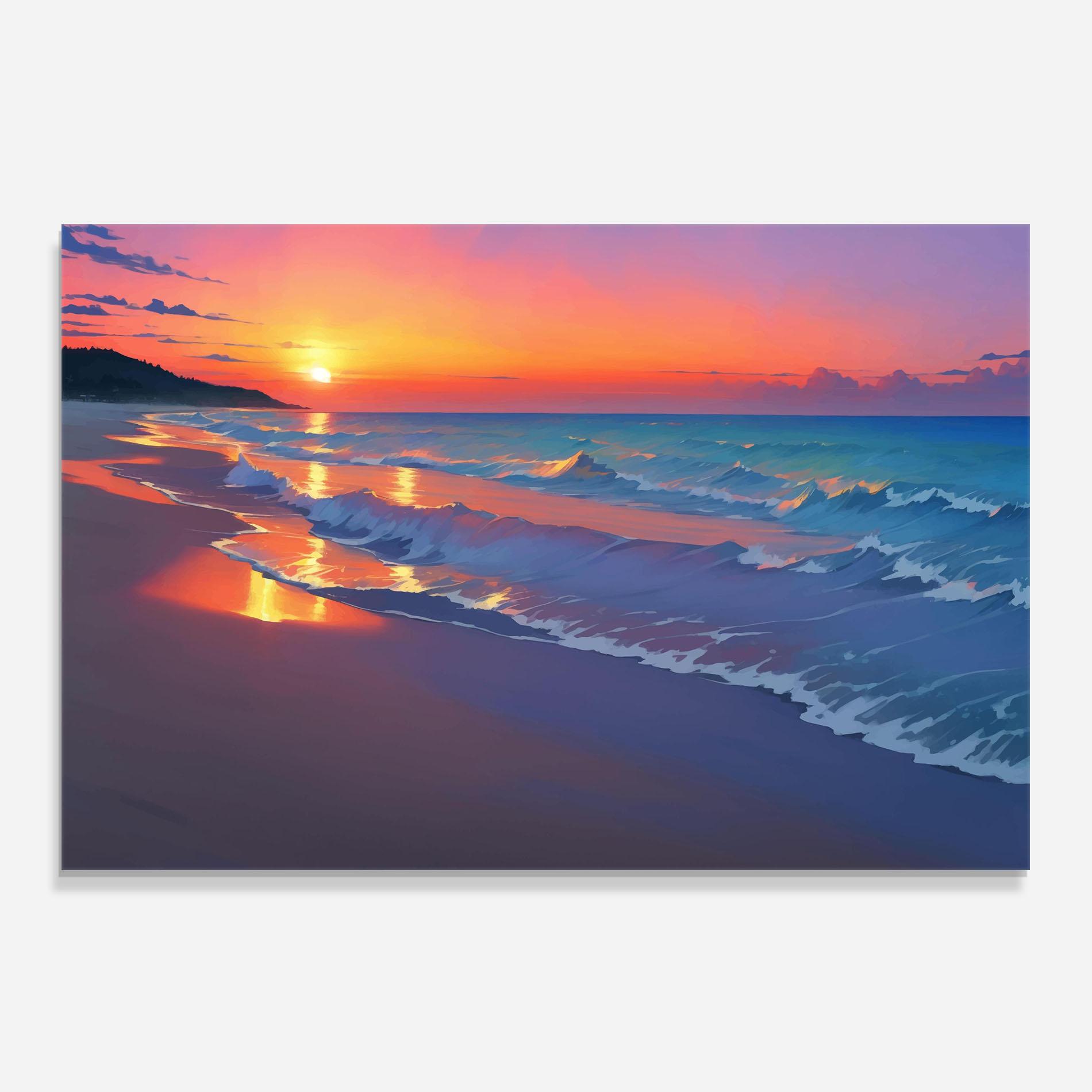 Стъклен панел за кухня Dreamy Beach Sunset mockup 0