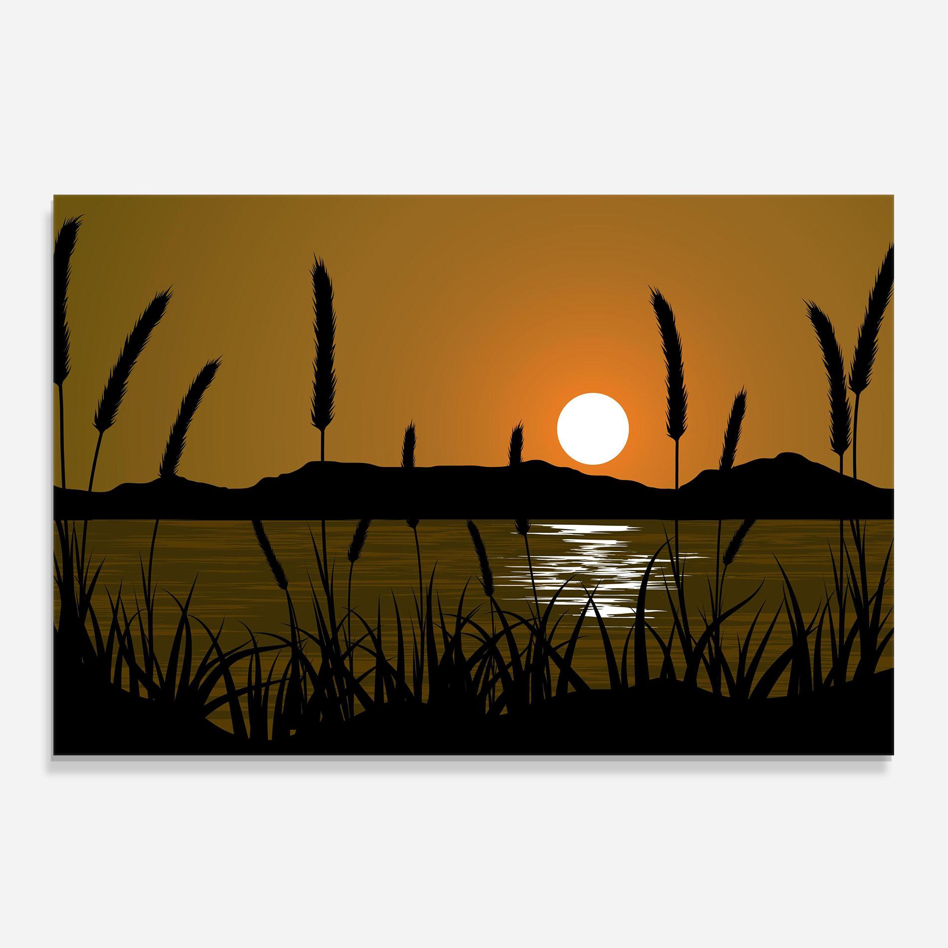 Стъклен панел за кухня Orange Brown Sunset mockup 0