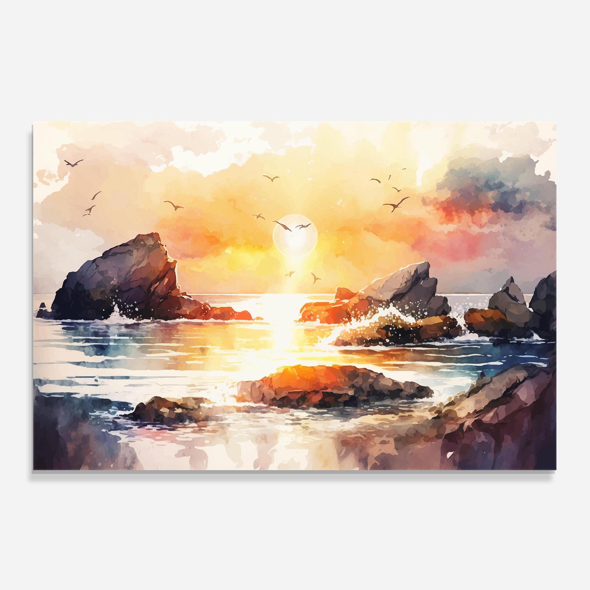 Стъклен панел за кухня Pretty Pastel Sunset mockup 0